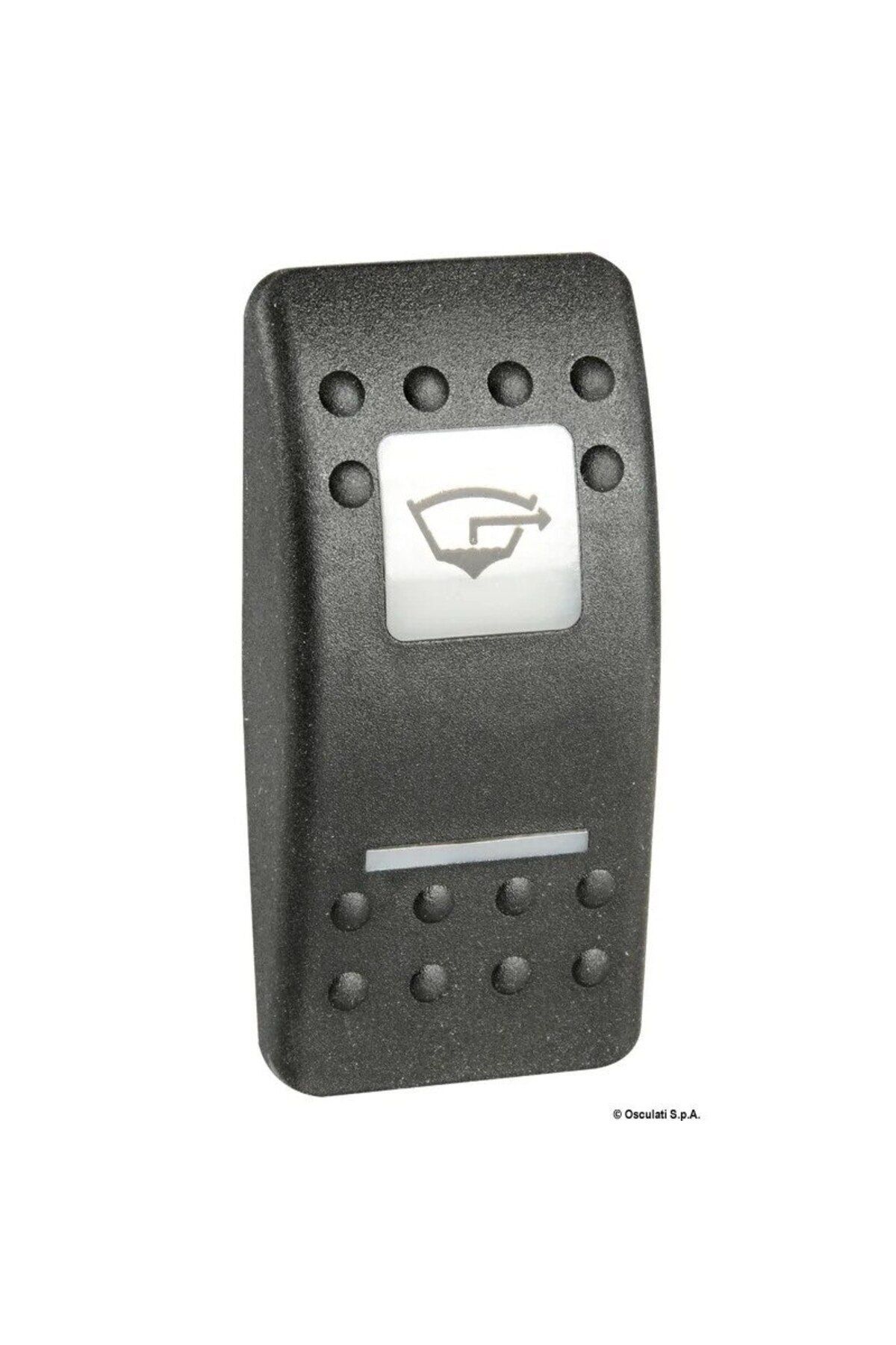 OSCULATI-Illuminated Switch Gangplank V, 40 - Trim F.B., Polycarbonate Metallic Nickel, Symbol Illuminated, C 4