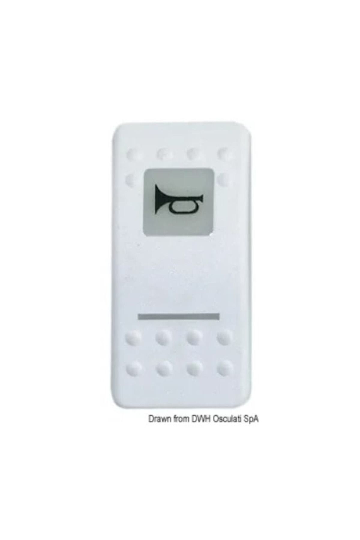 OSCULATI-Illuminated Switch Gangplank V, 40 - Trim F.B., Polycarbonate Metallic Nickel, Symbol Illuminated, C 3