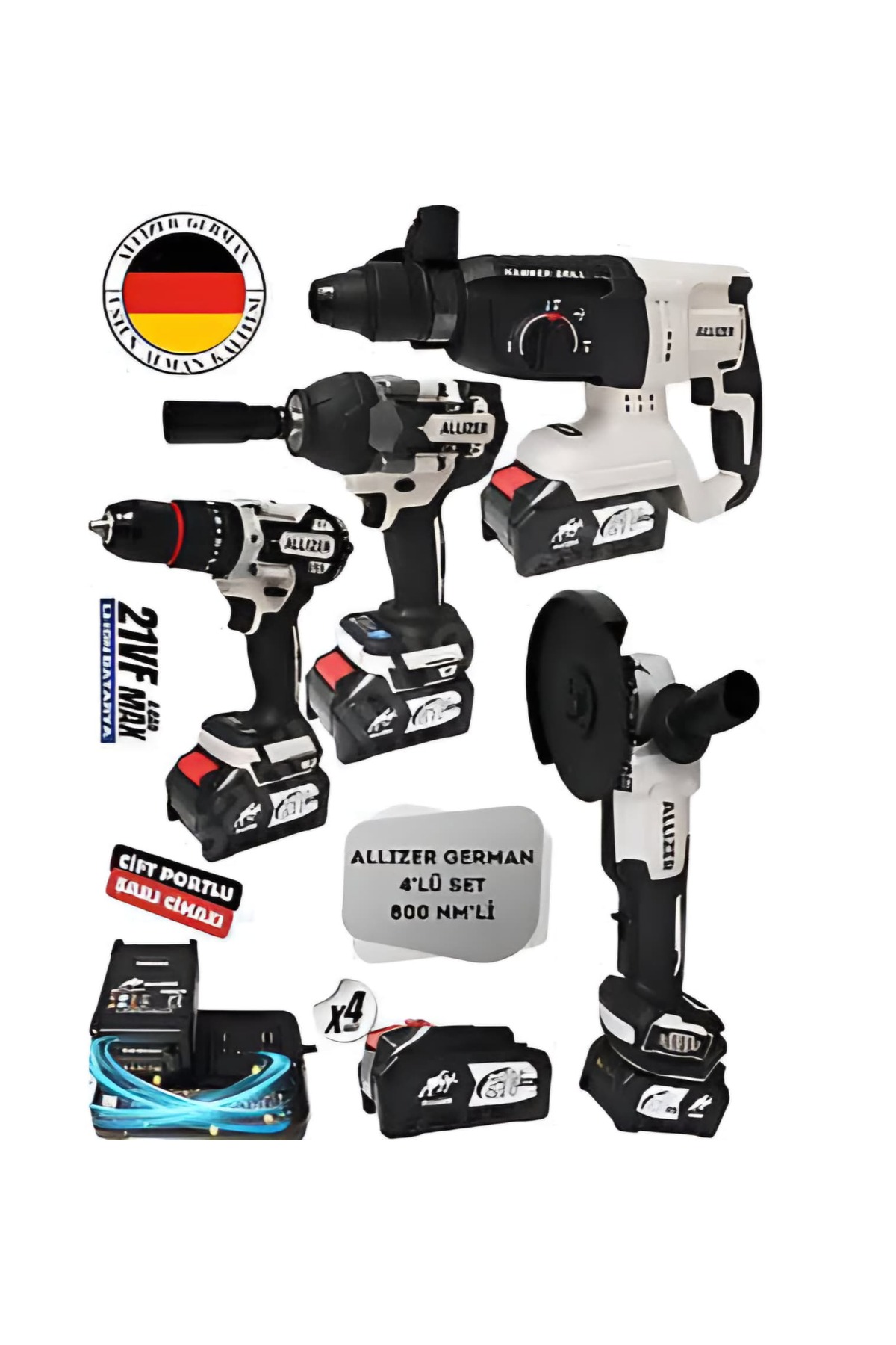 ALLİZER GERMAN ALLIZER 4 LÜ SET GRİ (KIRICI DELİCİ MATKAP