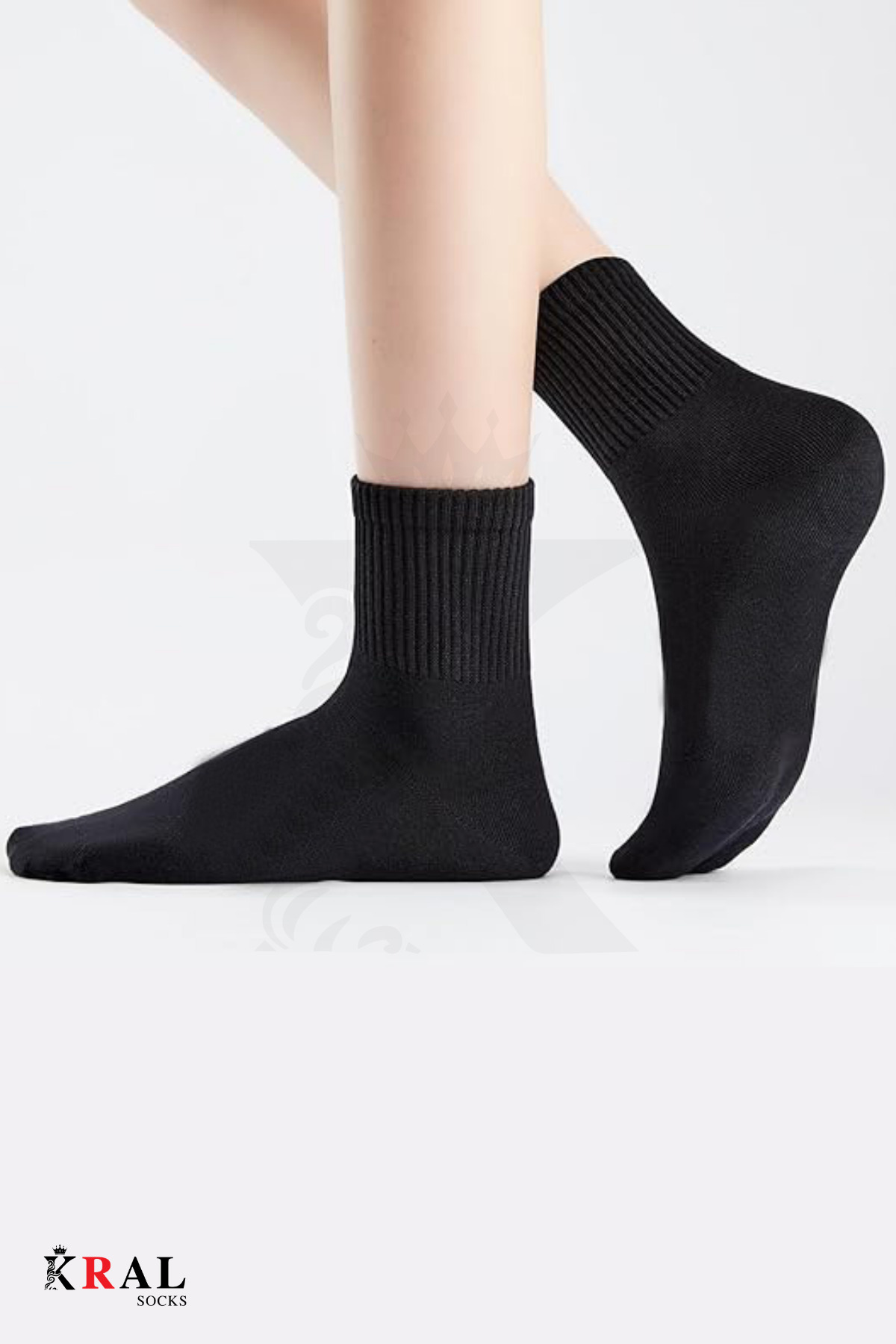 KRAL SOCKS 12 Çift Unisex Pamuklu Tenis Kolej Spor Çorap Siyah Beyaz görsel 5