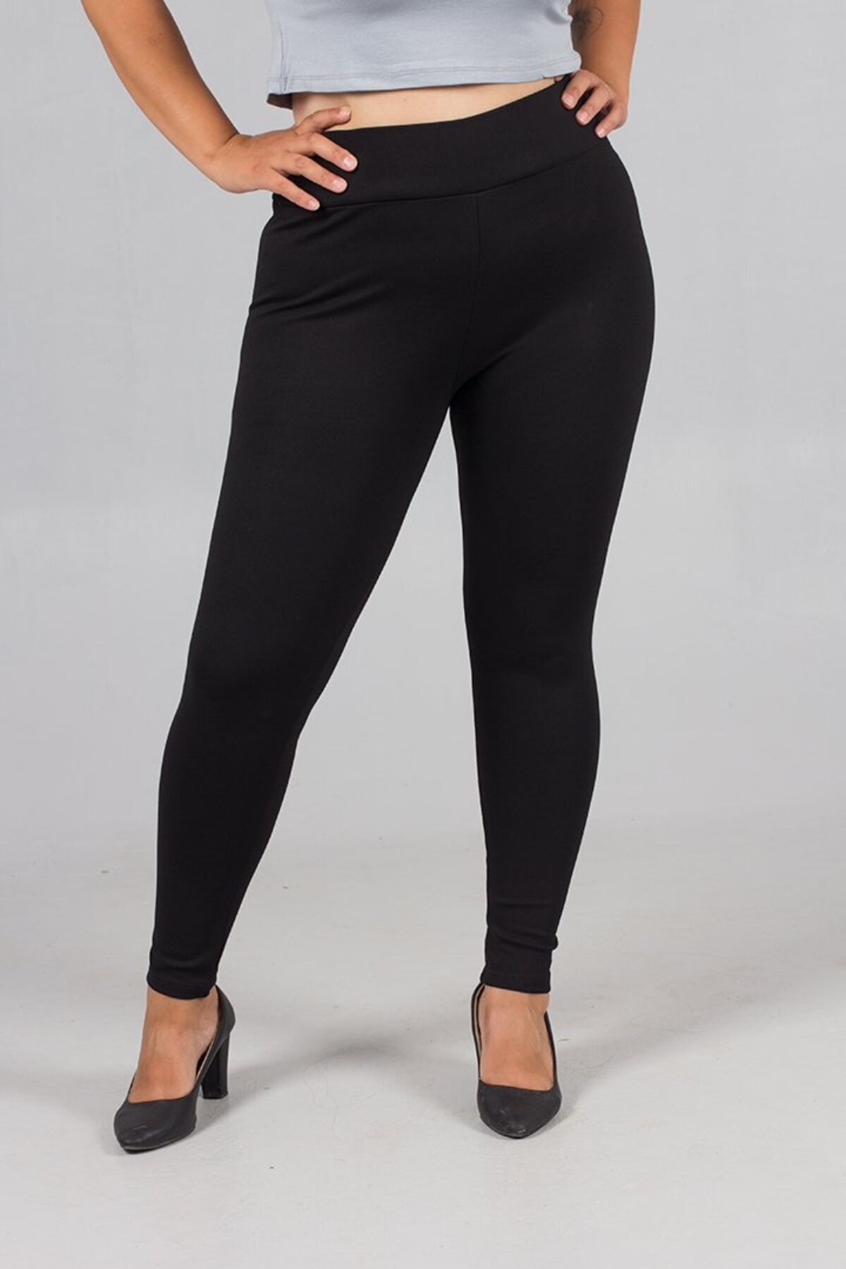 Truva XXL Büyük Beden Toparlayıcı Yüksek Bel Siyah Tayt