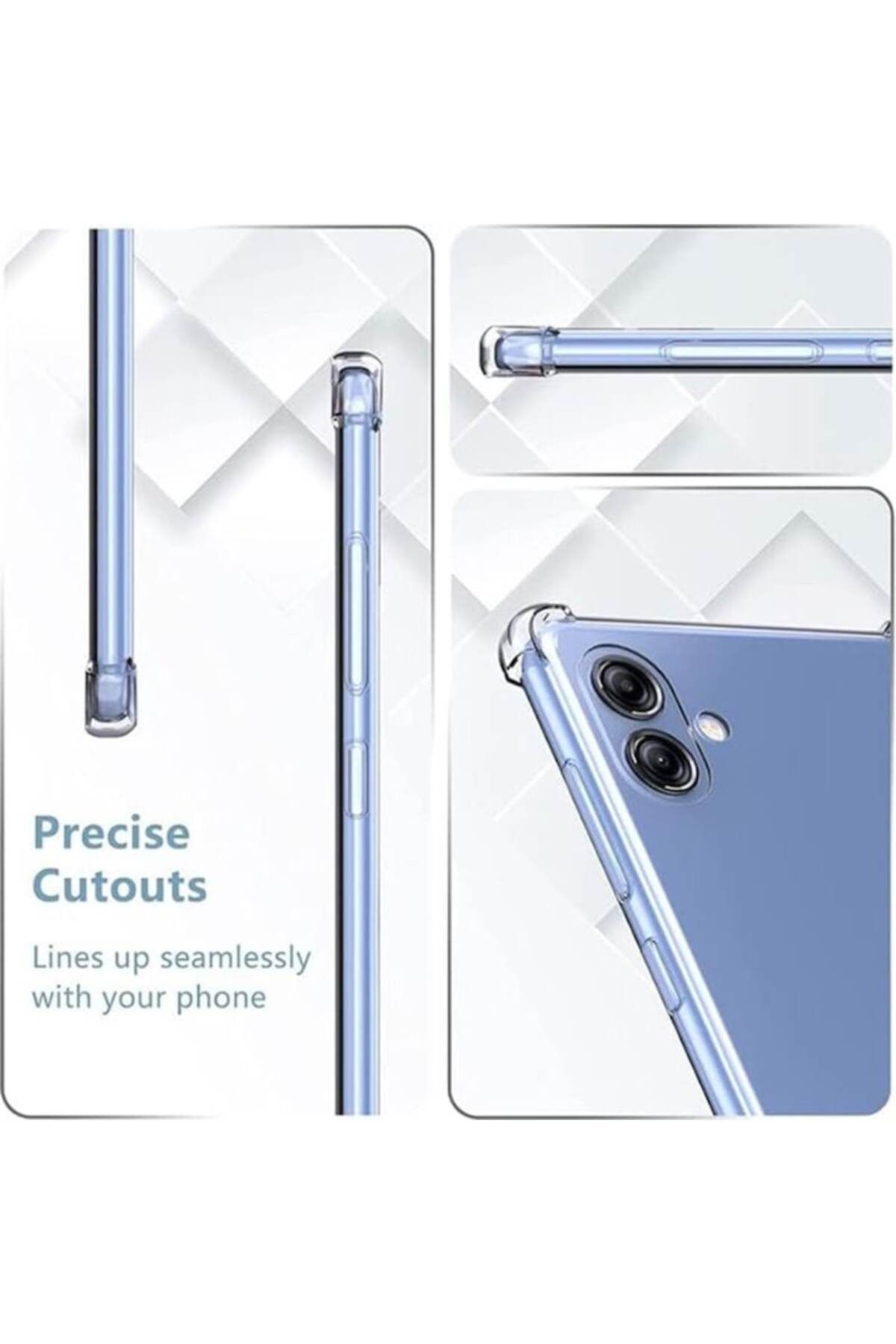 Dali-Carcasă de protecție compatibilă cu Samsung Galaxy A05, rezistentă la șocuri, colțuri întărite, silicon transparent, 3