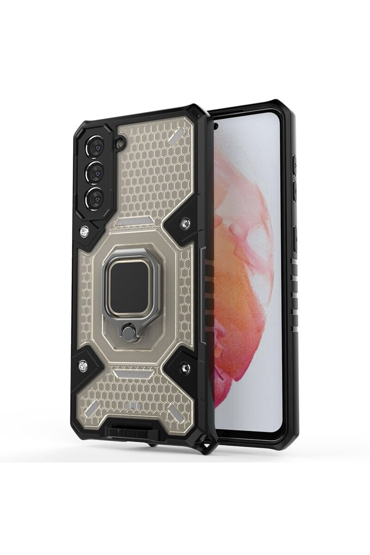 dalip-Protective Case Honeycomb Armor for Samsung Galaxy S21 FE 5G, TPU, Black 4