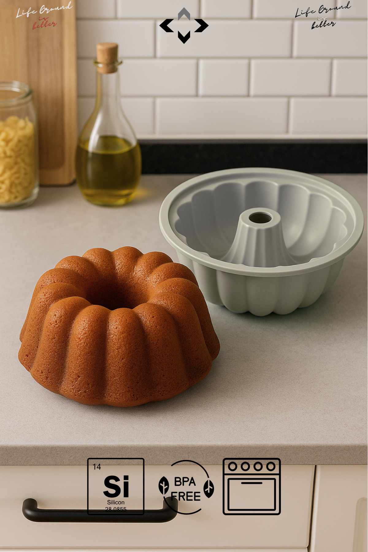 Bundt Silicone Fireproof Nonstick Oven & Cake Mold Flexible Easy Removable Cake Mold BPA FREE