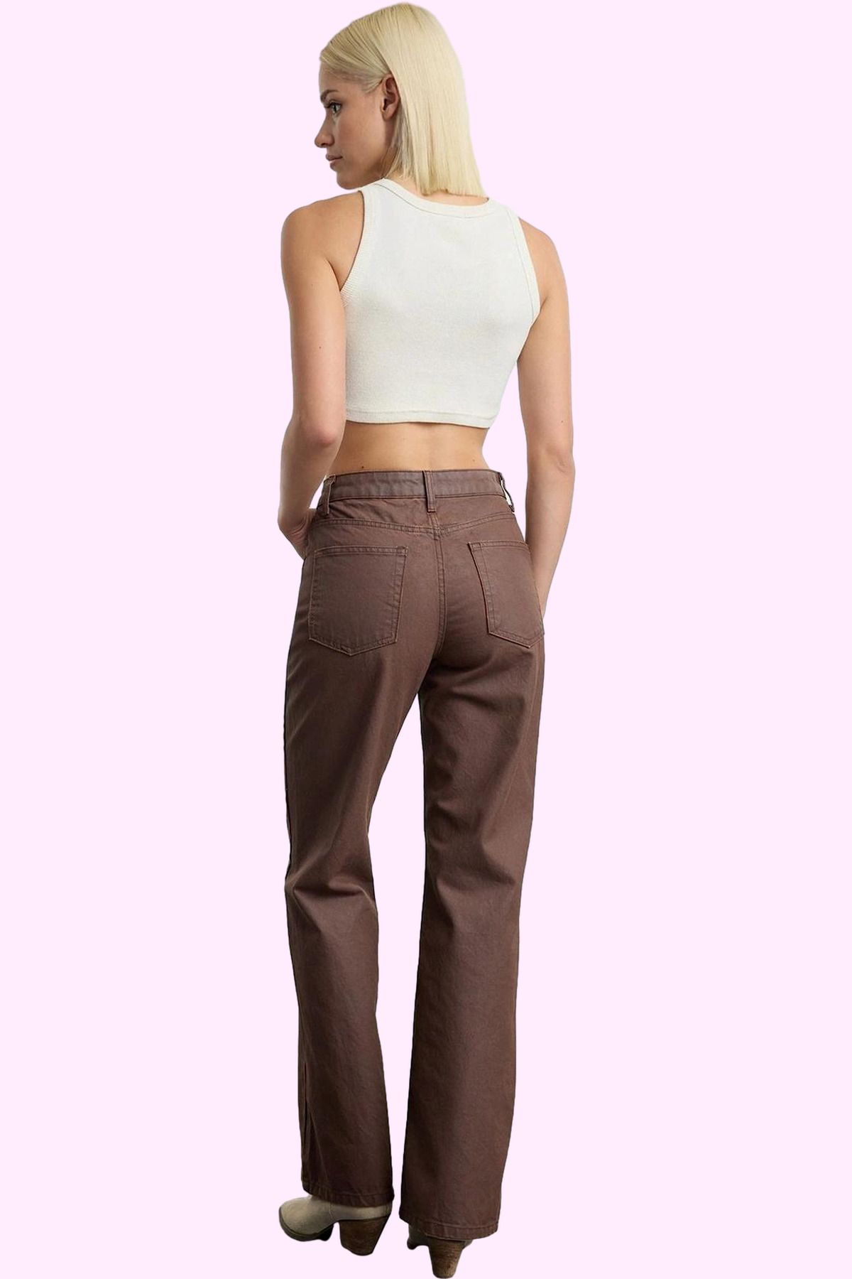 PayBuy-Women's High Waist Wide Leg Long Pants Cotton Winter Seasons Daily Use Modern Design 3