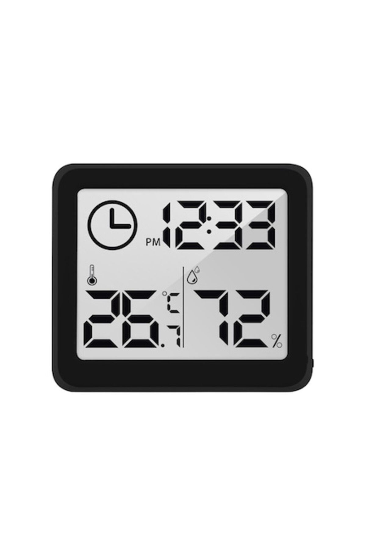 SOLLUXE-Higrometru și termometru digital de cameră cu afișaj de timp, umiditate, temperatură, citire 10s 1