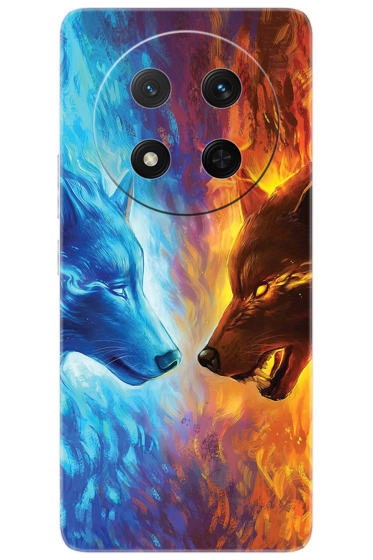 Honor Magic 7 Lite (BRP-NX1) Compatible Sheath Pattern Printed Silicone Flame and Wolves NGO:489 CP-td3etBJ