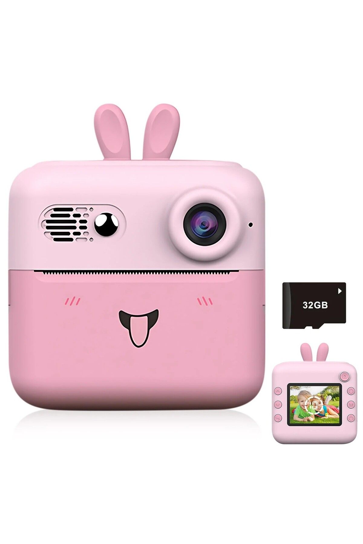 Flippy-Cameră instantanee, Flippy, ecran HD, cablu USB-C, Bluetooth, iOS/Android, imprimare prin aplicație, roz 8