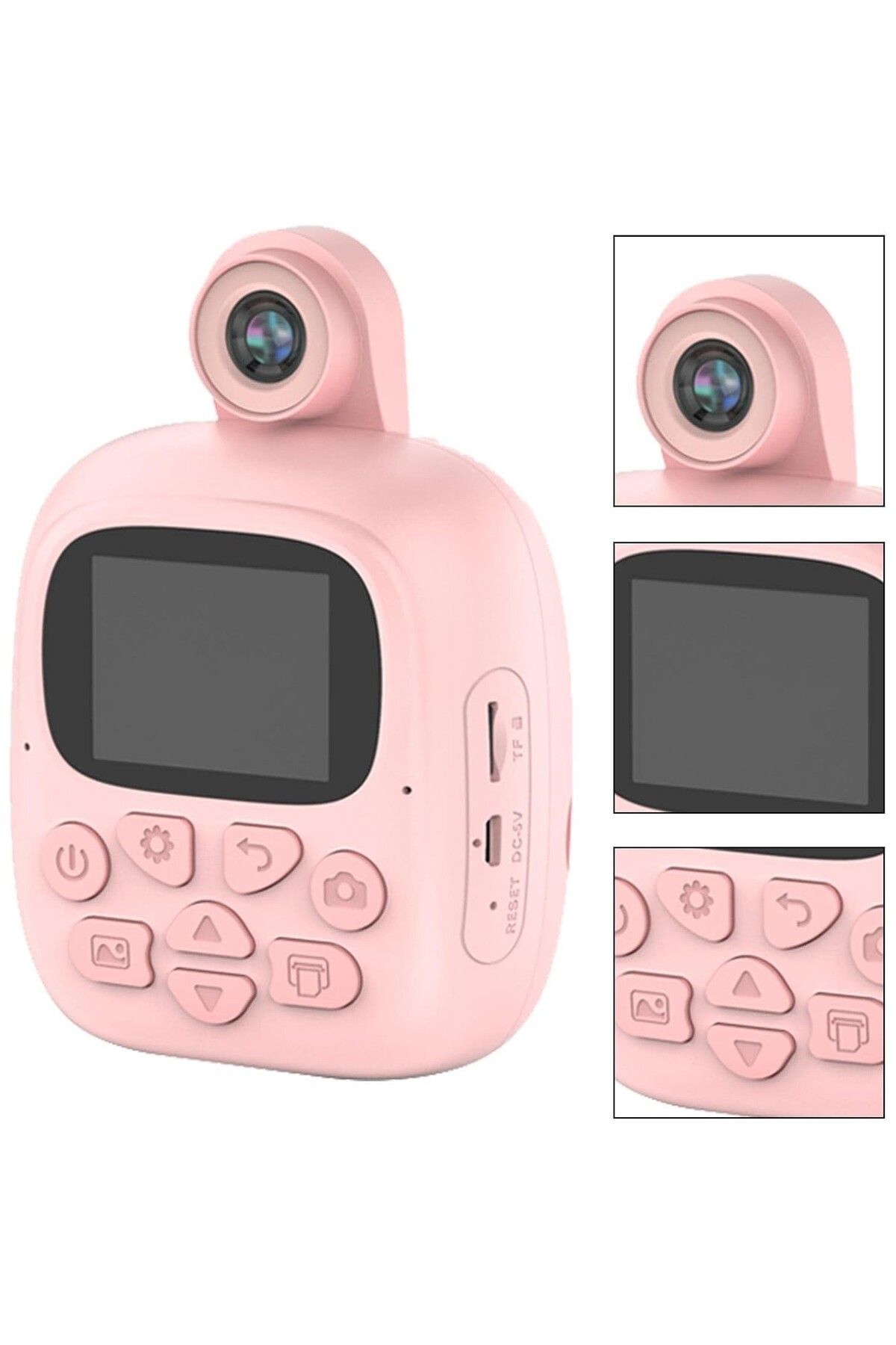 Flippy-Cameră instantanee, rabatabilă, selfie la 180°, imprimare alb-negru, USB-C, Bluetooth, iOS/Android, roz 8