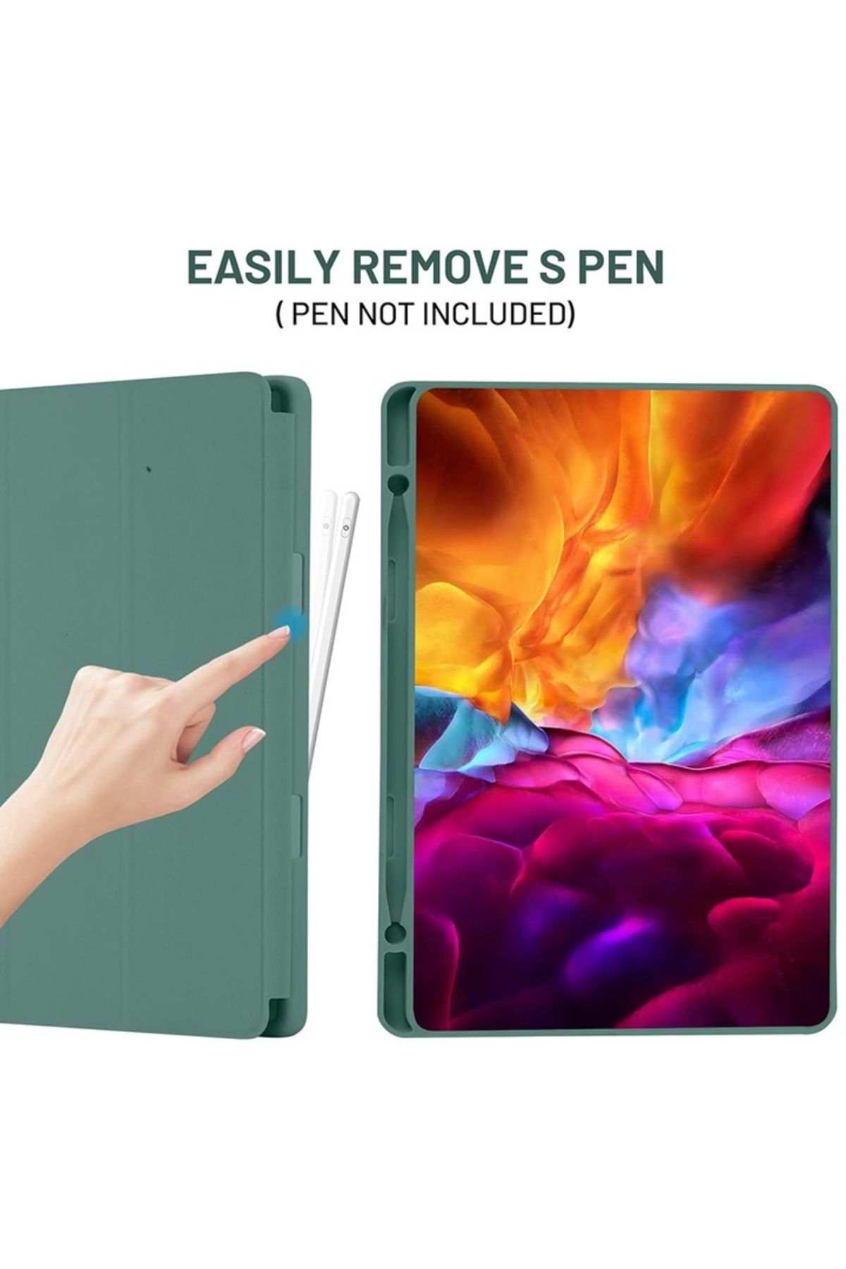 SOL-Protective Case for Samsung Galaxy Tab S6 Lite 2020/2022/2024, SOL, J13, TPU, Green Forest 3