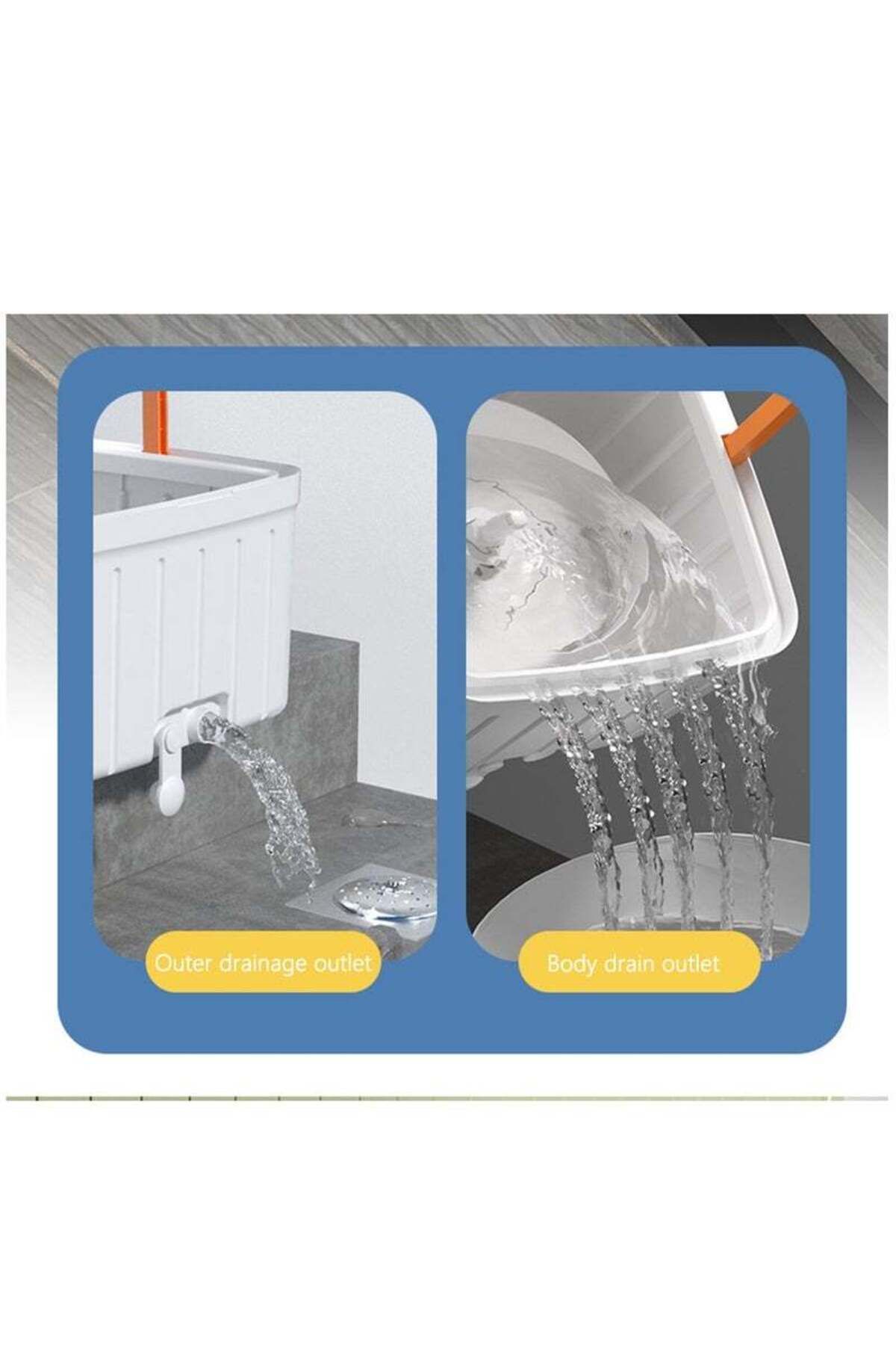 COOYA-Spin Mop and Bucket Set,180° Rotating Mop Head Wet&Dry Use with 2 Washable Pad,Mops for Hardwood 3