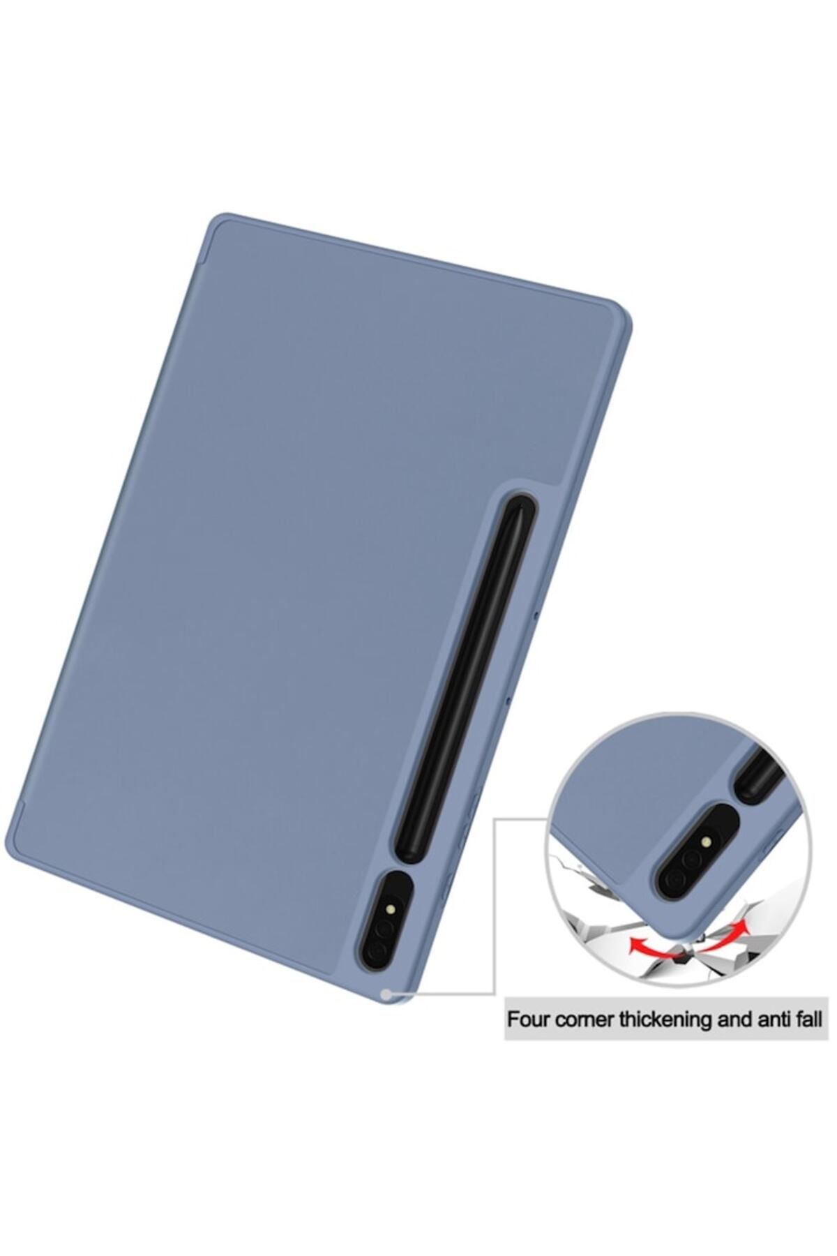 Rao-Tablet Case Compatible with Samsung Galaxy Tab S7 Plus/S8 Plus, Flex Trifold, F40, TPU, Dark Blue 2