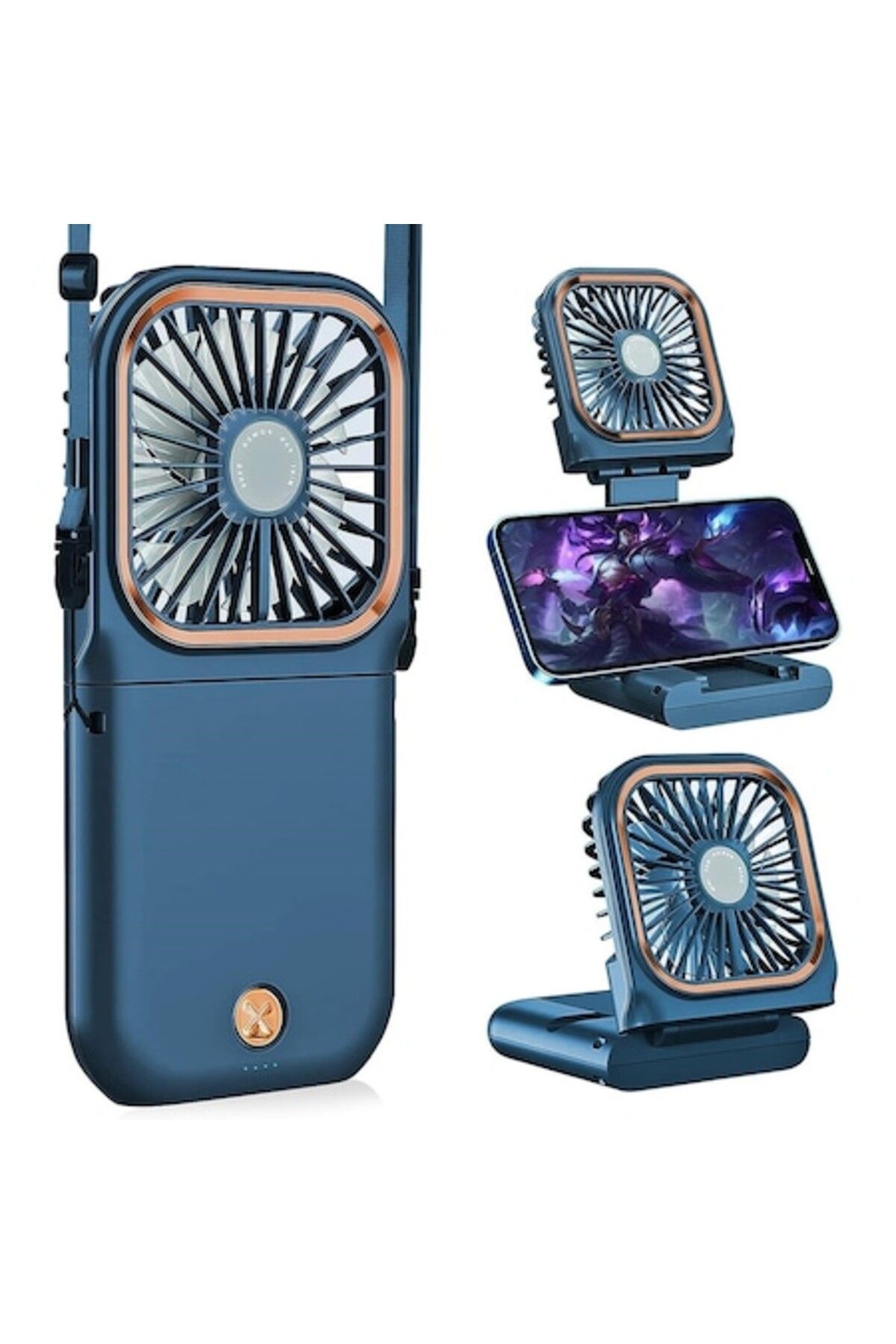 SOL-Portable Fan Flippy, 3 in 1, Handheld, Neck, Desktop, 16.7x8x1.9 cm, 3 Speed Settings, USB Charging, 1