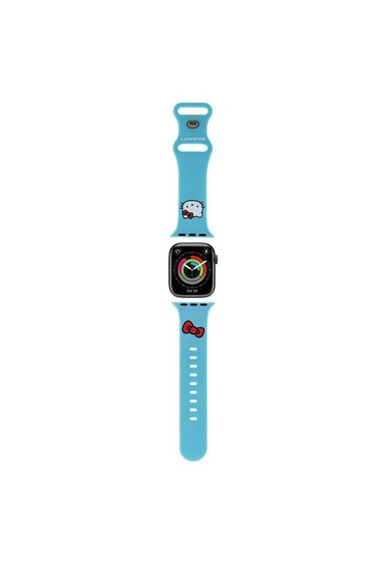 Hello Kitty-Curea pentru Apple Watch 1/2/3/4/5/6/7/8/9/10/SE/SE 2, 38/40/41/42mm, Q68, silicon, albastră 2