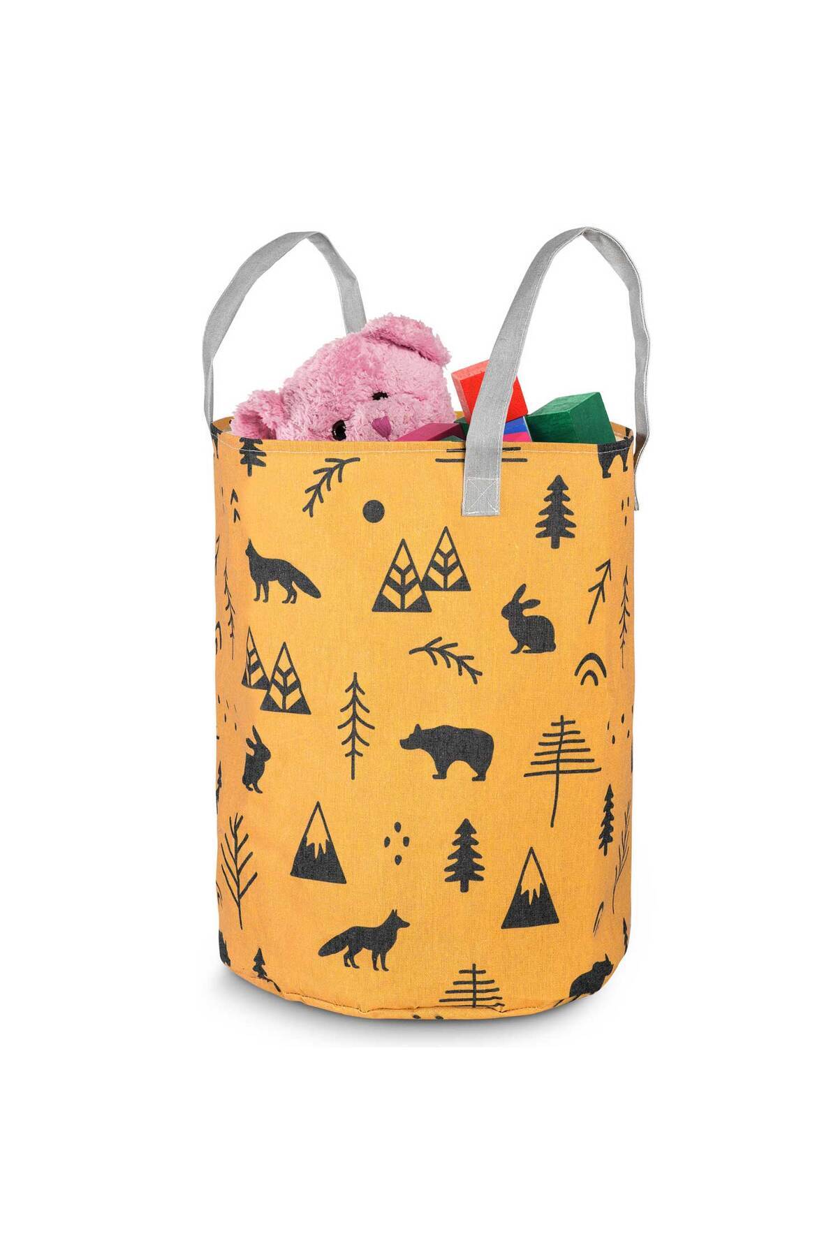 OEM-Toy Storage Basket, Forrest Animals, with Handles, Made of Quality and Durable Material, Lid 3