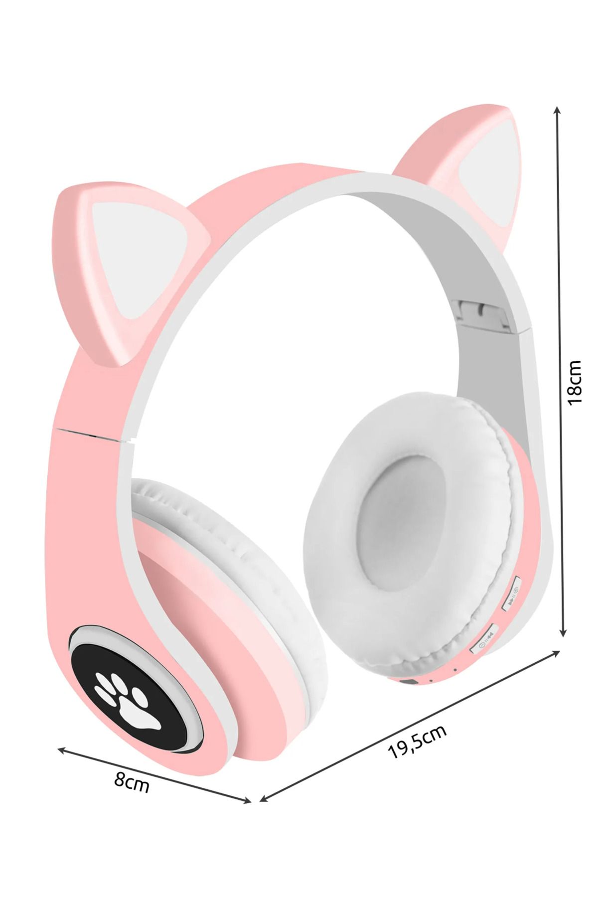 İSP-"Likesmart Cat Ears" Bluetooth headphones, with RGB LED lights, built-in microphone, foldable, cable 5