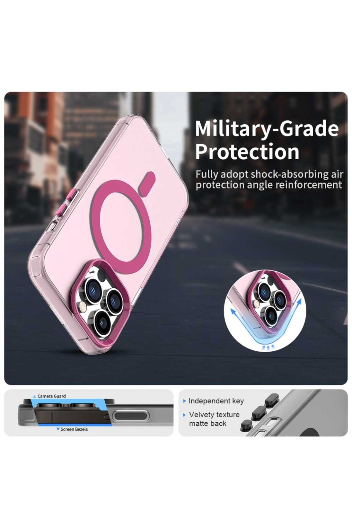SKYDDAR INNOVATION-Case for iPhone 14 Pro Max, CandyCase, Magsafe, sticker set, Pink 6