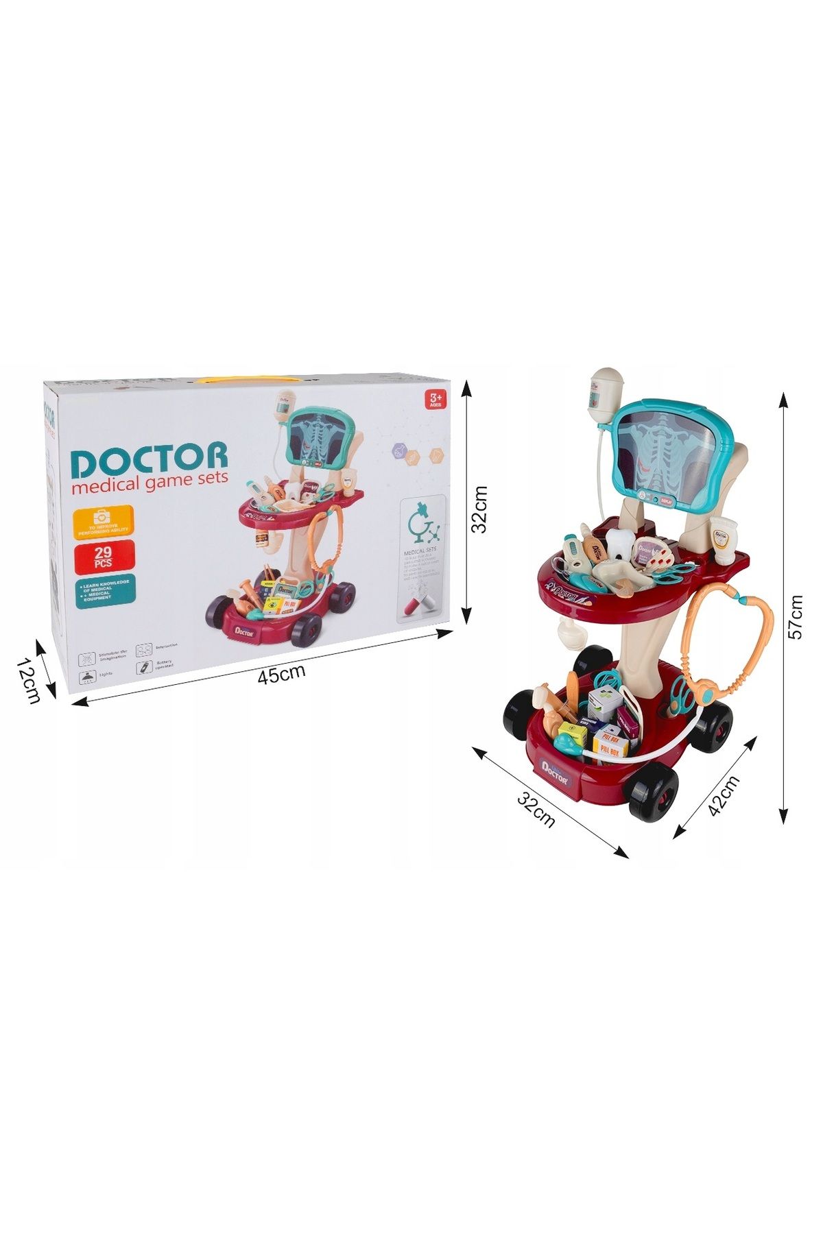 LikeSmart-Set de Joaca pentru Copii ISP "Likesmart Little Doctor", 29 elemente, lumini, stetoscop, termometru, 3