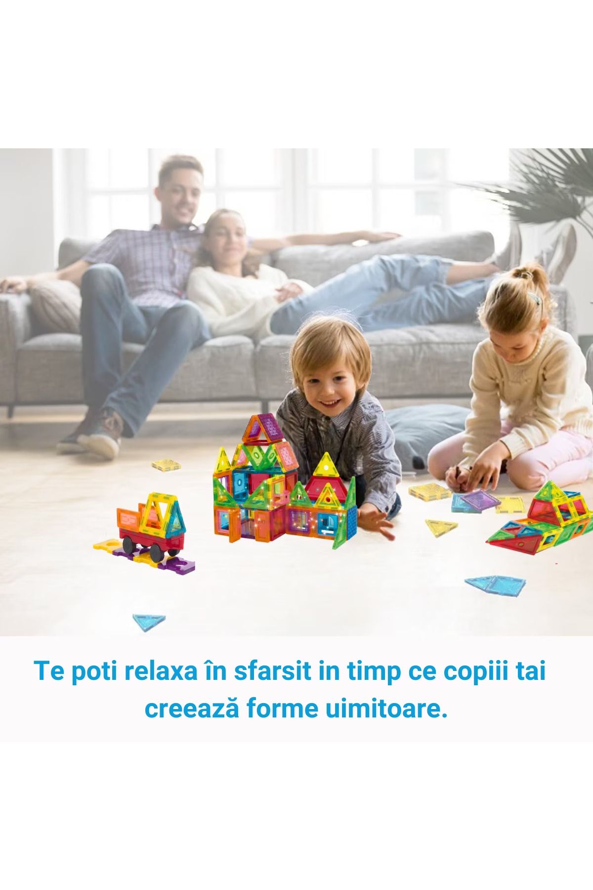 LikeSmart-Set Inteligent de Constructie Magnetic, "MAGNETIC CONSTRUCTION BLOCKS", 130 Piese, Educativ si Creat 5