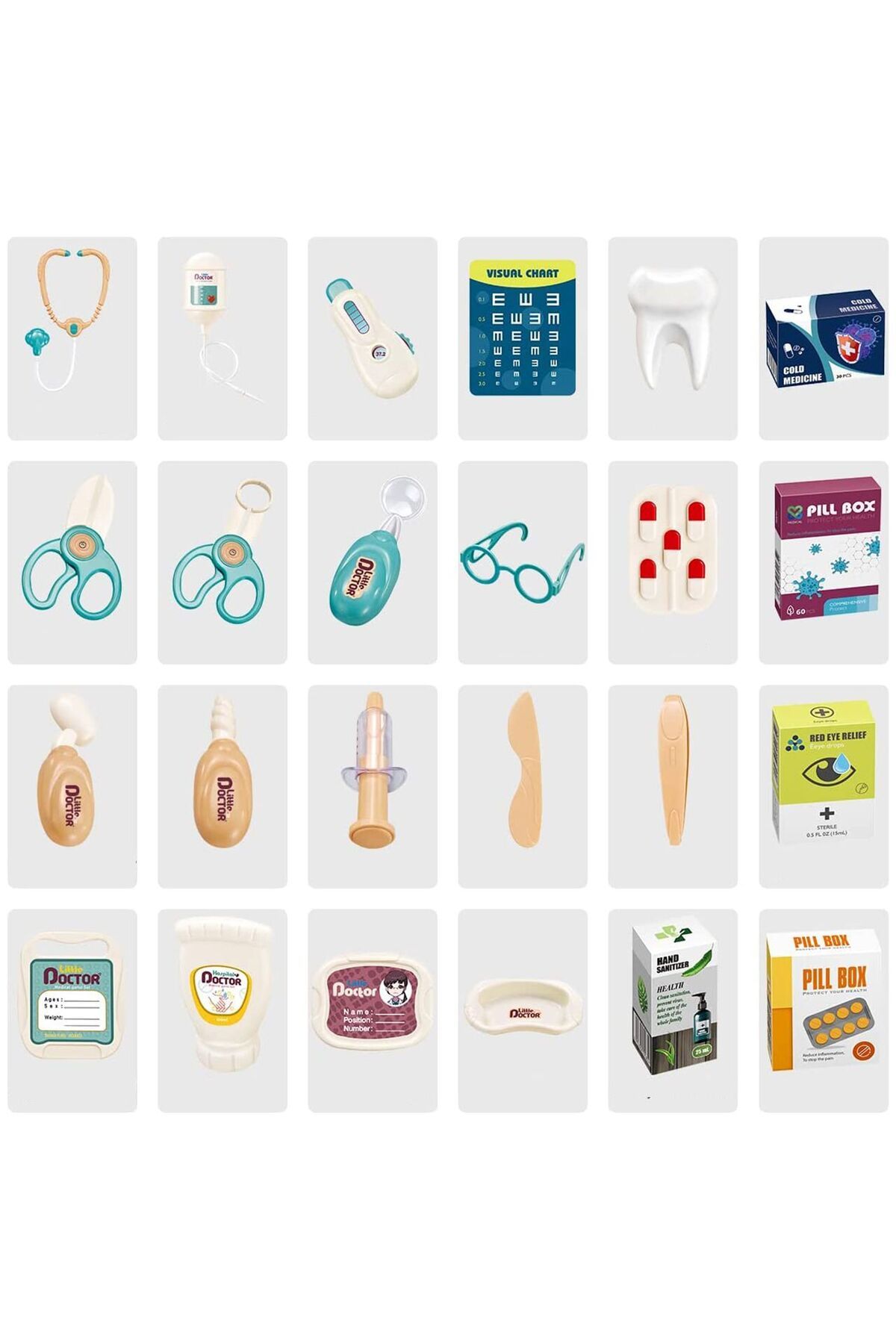LikeSmart-Set de Joaca pentru Copii ISP "Likesmart Little Doctor", 29 elemente, lumini, stetoscop, termometru, 7