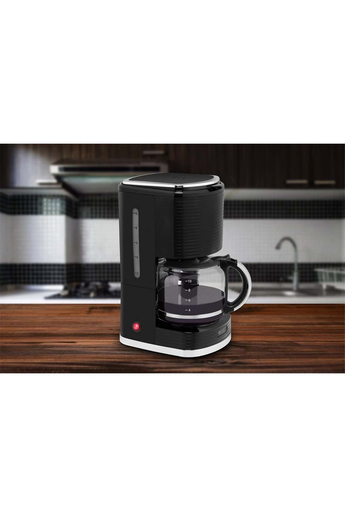 ECG-KP 2150 Stripe coffee maker, 980 W, 1.5 liters, 10 cups of coffee at once, drip-stop system 10