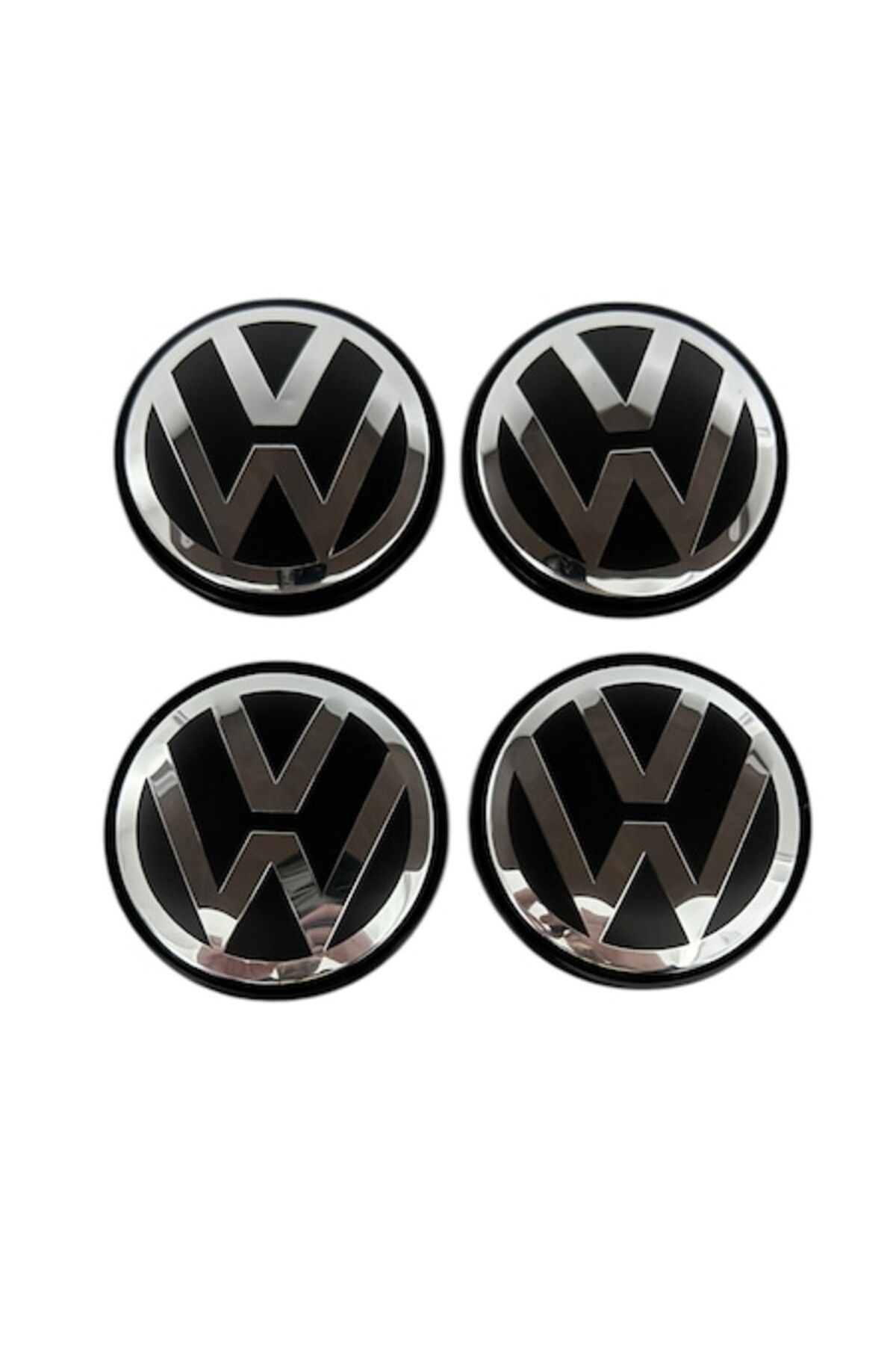 MAF-Set 4 capace roti 76 mm VW compatibil/inlocuitor janta aliaj, negru argintiu 1