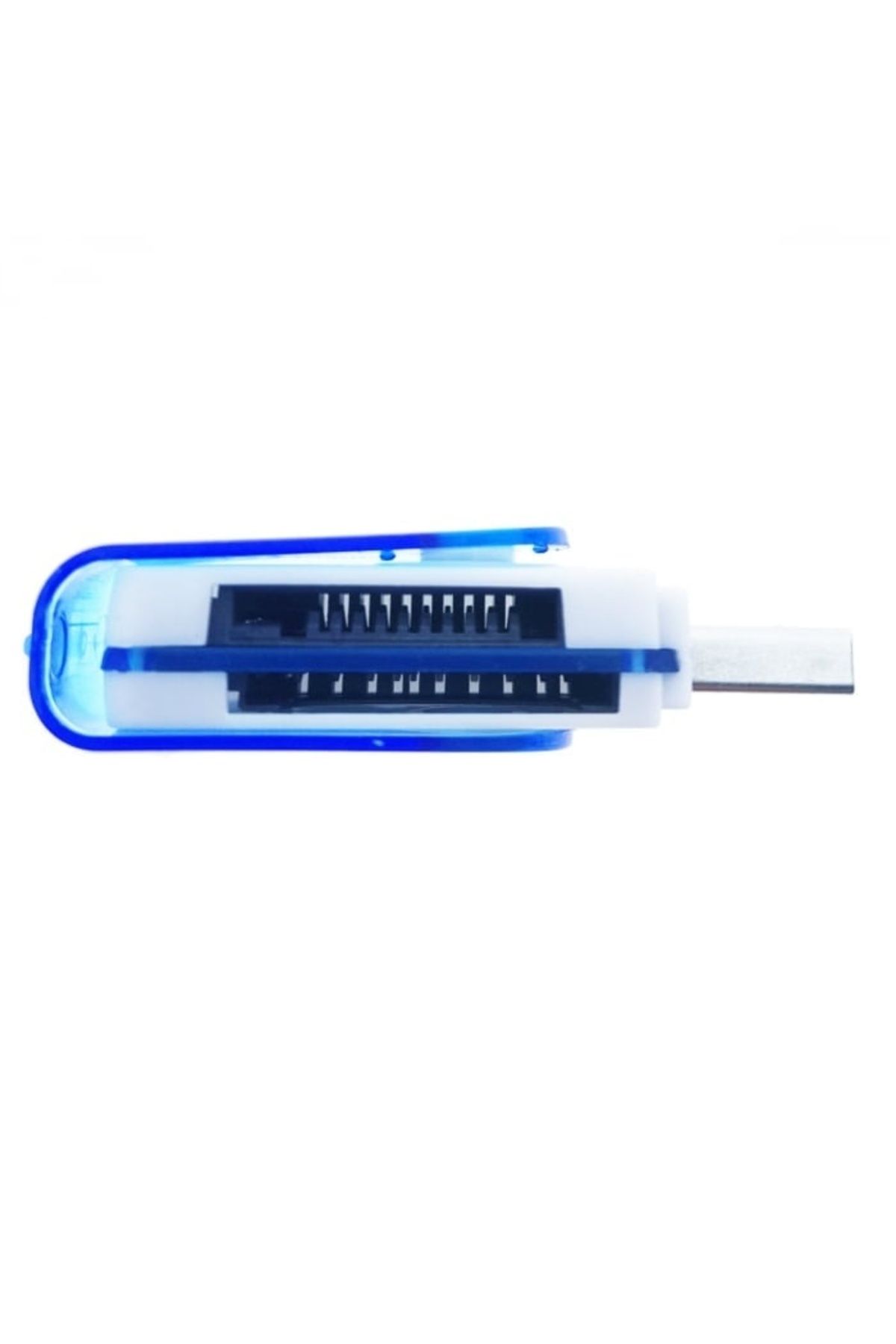 FOXMAG24-Cititor USB 2.0 pentru carduri de memorie MicroSD, SDHC, M2, MMC, cu capac rotativ, albastru 3