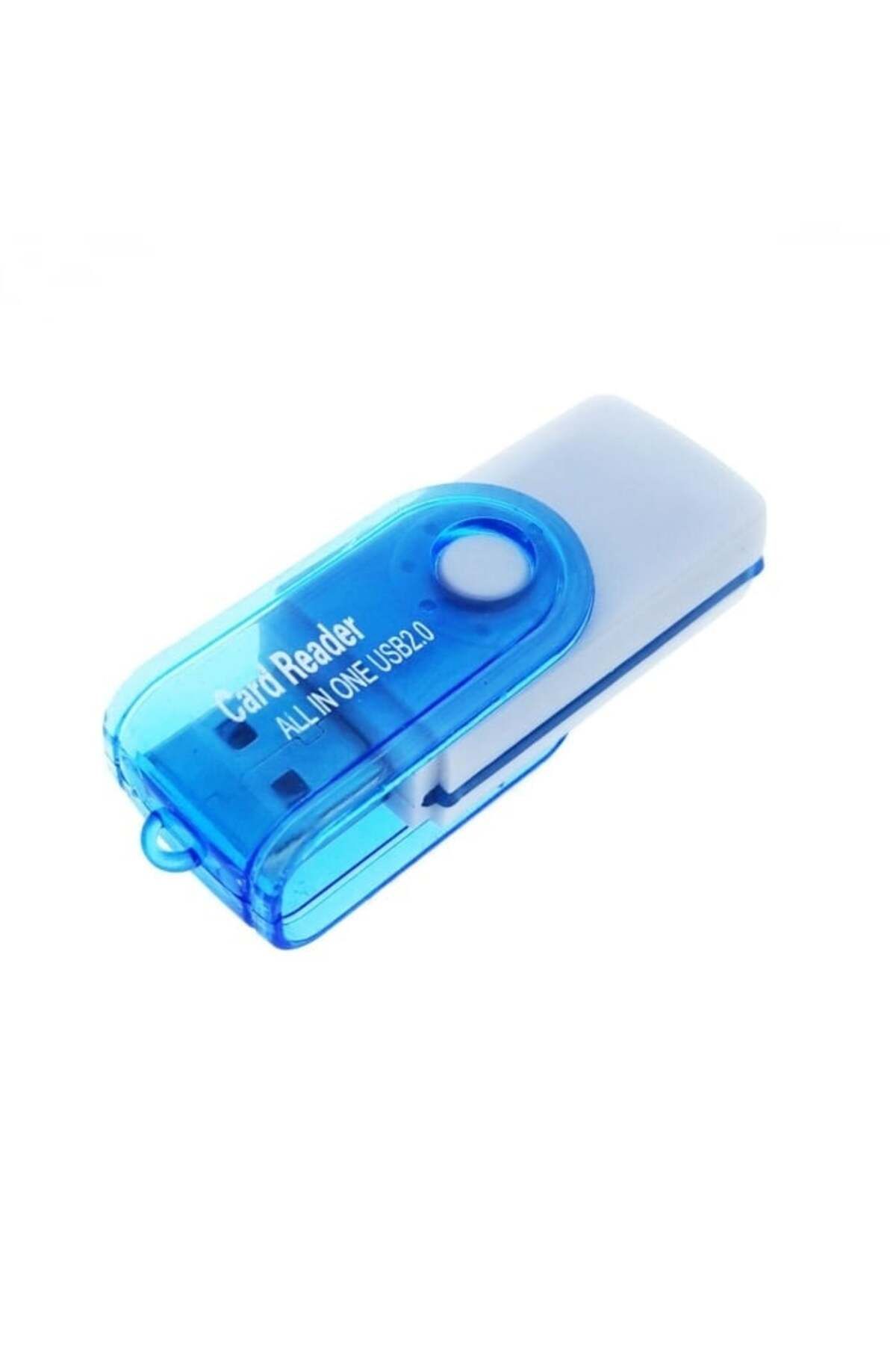 FOXMAG24-Cititor USB 2.0 pentru carduri de memorie MicroSD, SDHC, M2, MMC, cu capac rotativ, albastru 1