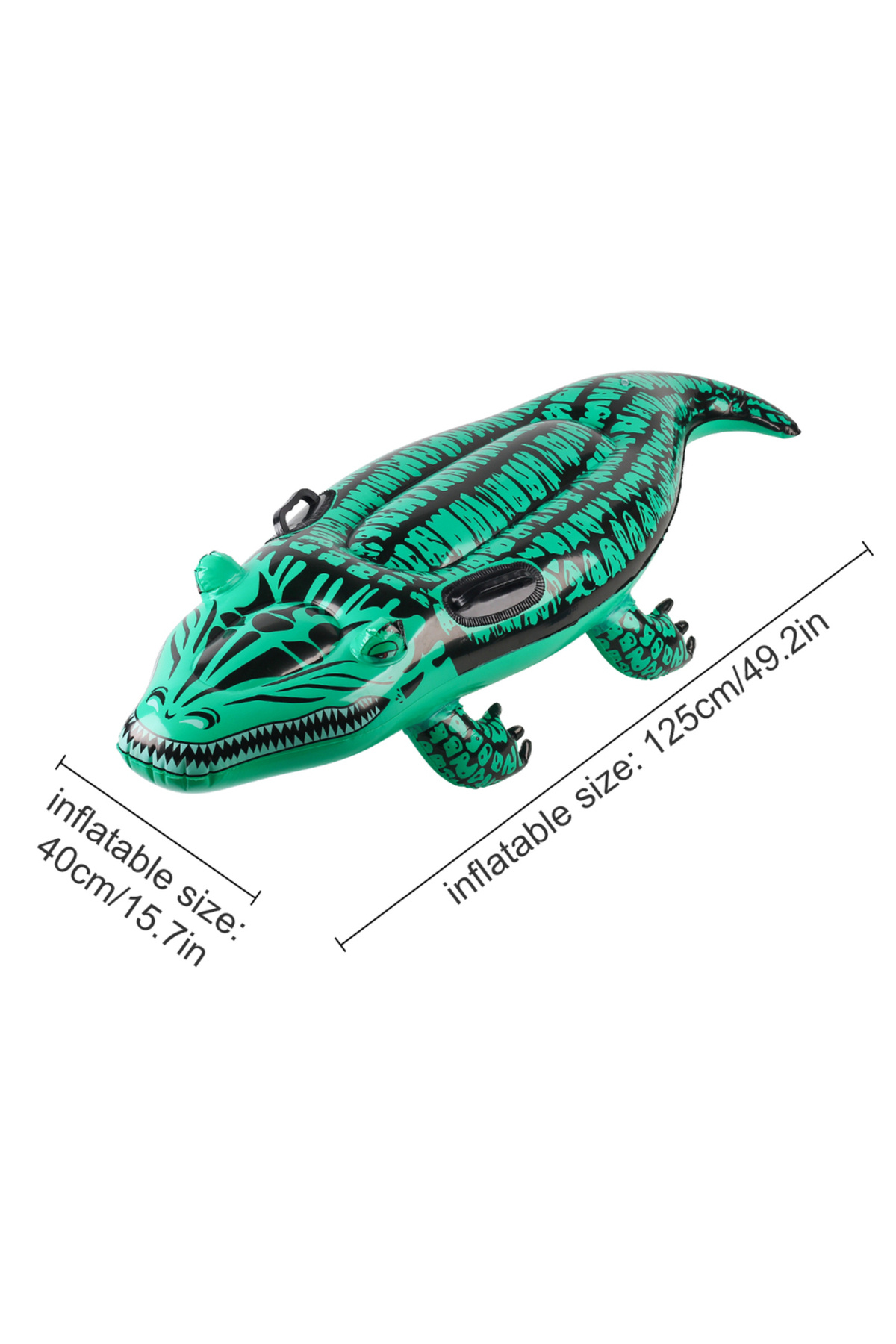 Choice-Green 1PC Adventure-Ready Crocodile Inflatable Ride-on with Handles, Summer Thickened Pool Float for 1