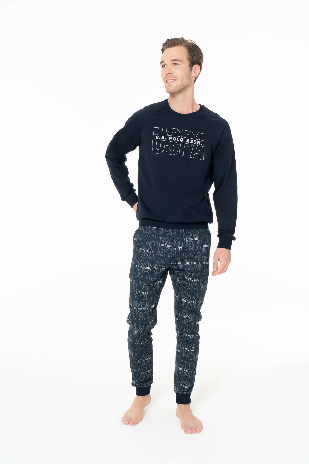 یو اس پولو لباس خانگی سرمه‌ای مردانه یو اس پولو اس ان