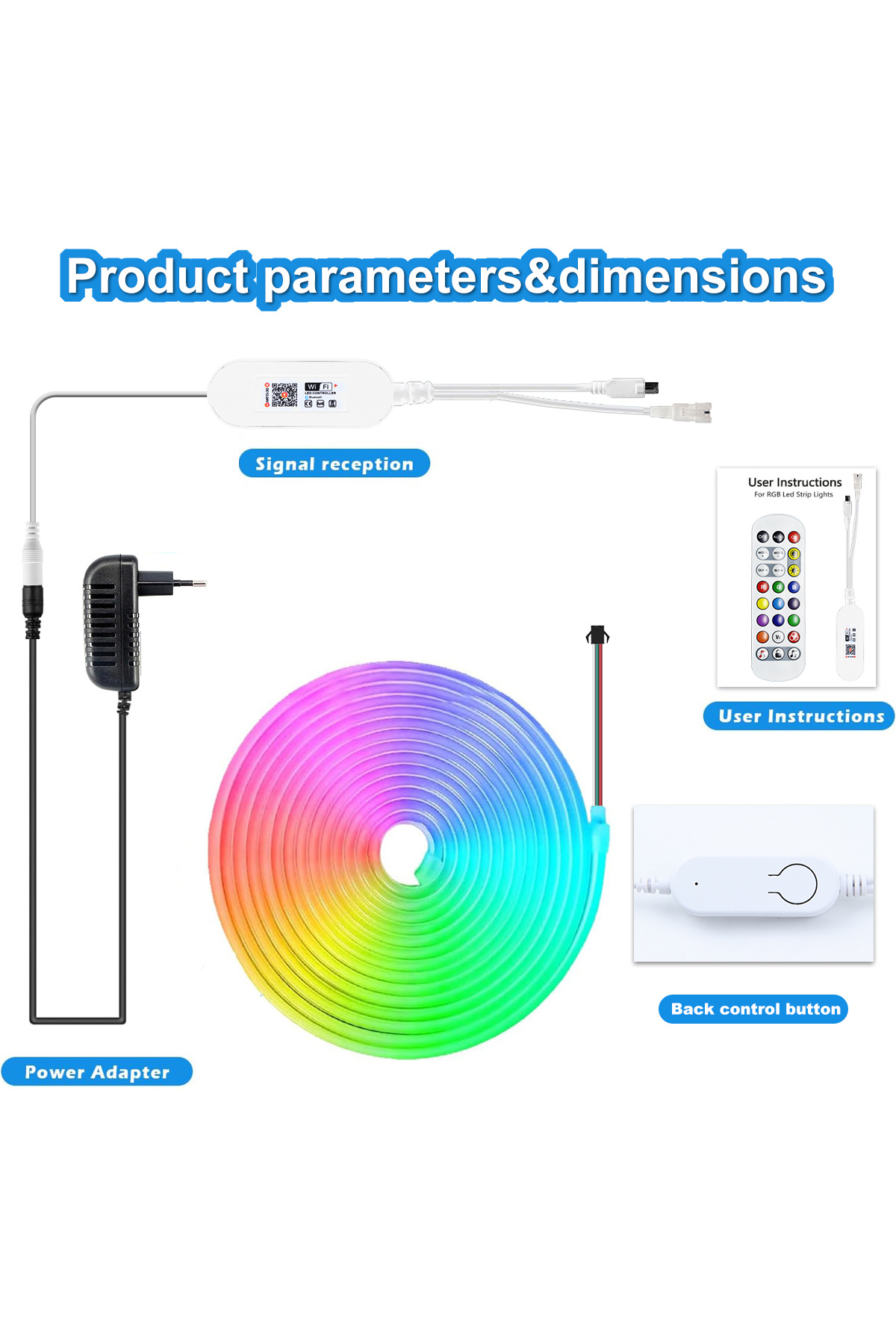 Choice-10M EU GRB Sets RGB LED Strip Lights 3/5/10M Tuya Smart App Bluetooth Music Sync Color Changing Flex 1