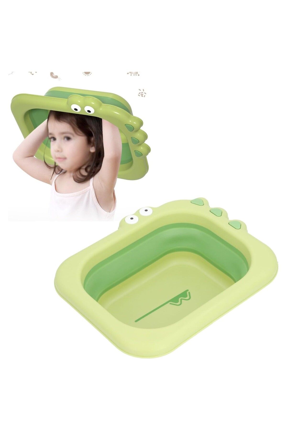 Flippy-Foldable Sink, Flippy, Portable, Crocodile Pattern, Green 4
