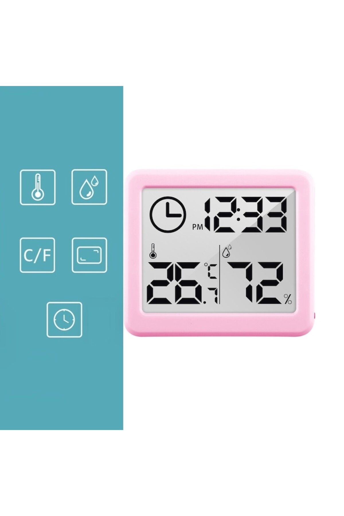 SOLLUXE-Higrometru și termometru digital SOLLUXE® cu afișaj de timp, umiditate, temperatură, citire 10s 2
