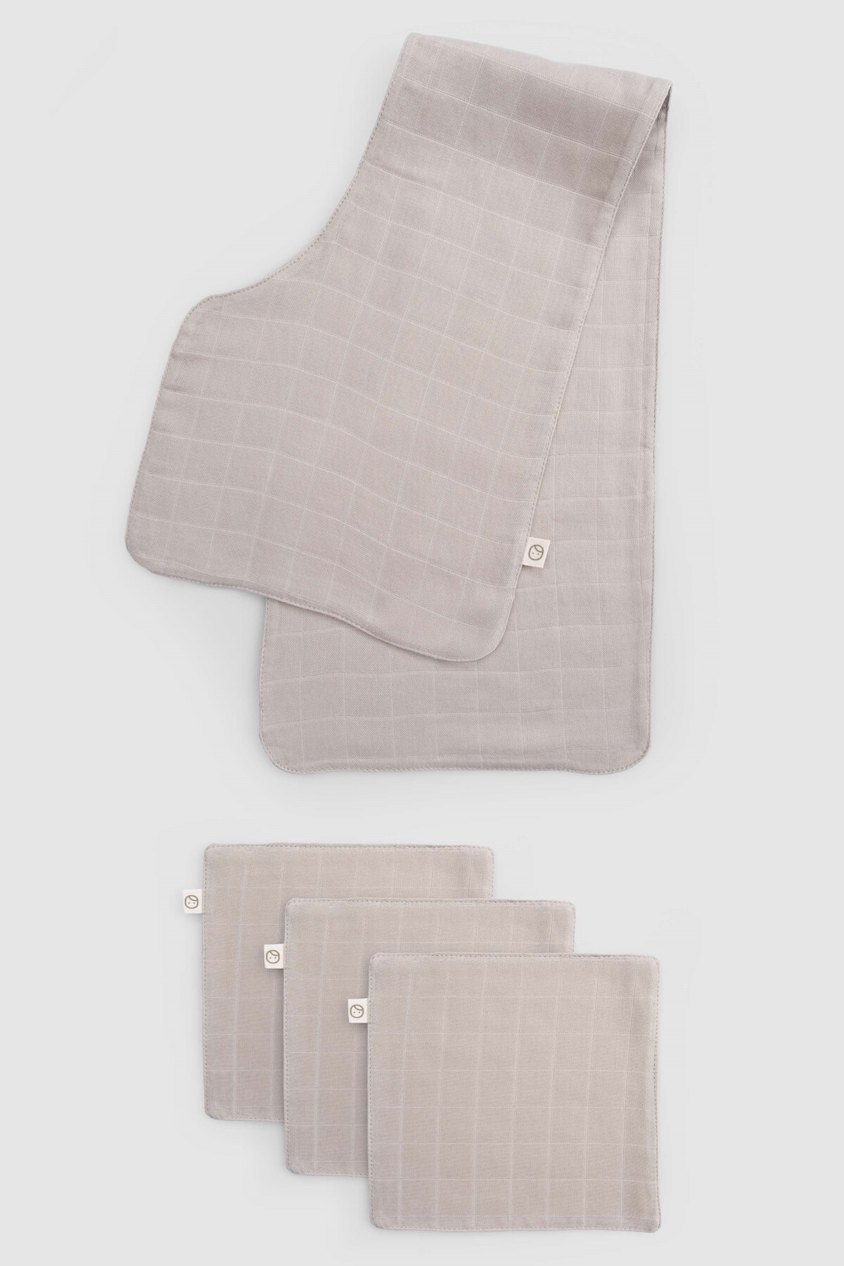 Little Gusto Organik Pamuk Müslin Bej Omuz Ağız Bezi Seti