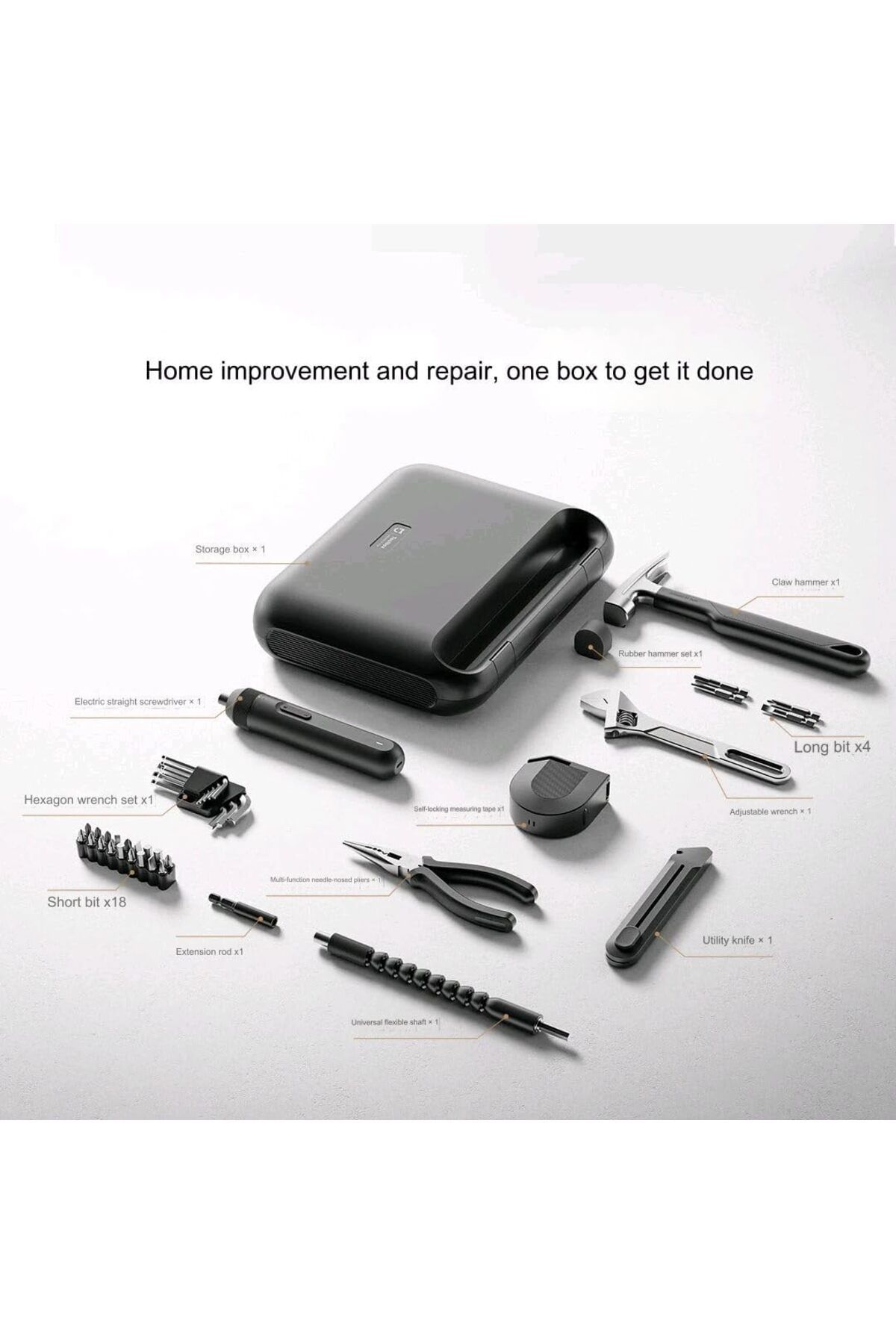 Xiaomi-Mijia Multifunctional Screwdriver Toolbox MJGJX001QW with LED Portable Home Tool Set 2