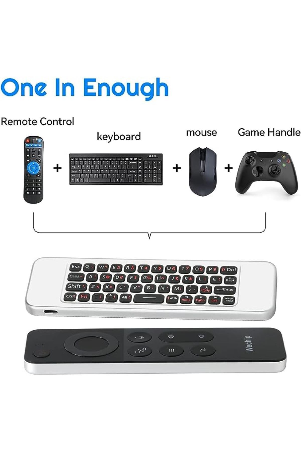 Generic-W3 Air Mouse Wireless Remote Control With IR Learning Voice Inputting Double-Faced 3