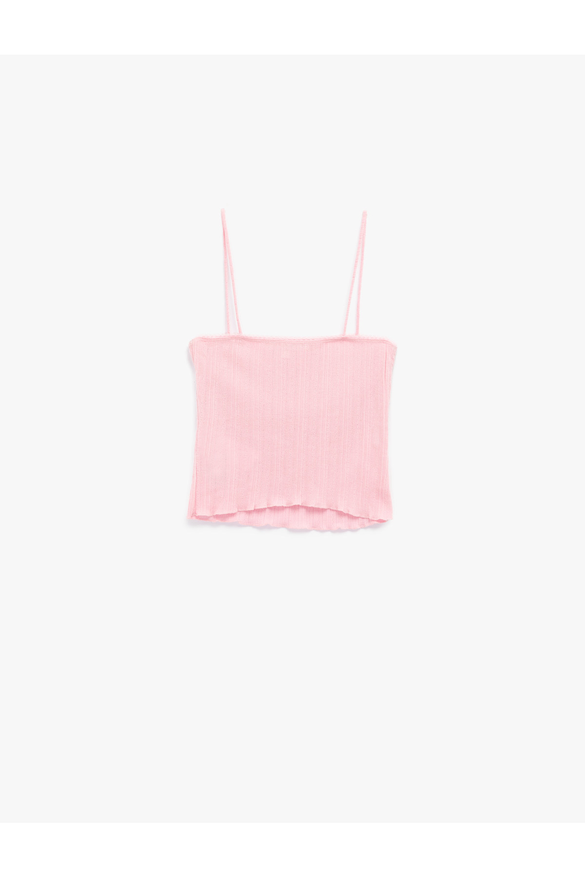 Koton Slim Fit İnce Askılı Crop Atlet görsel 4