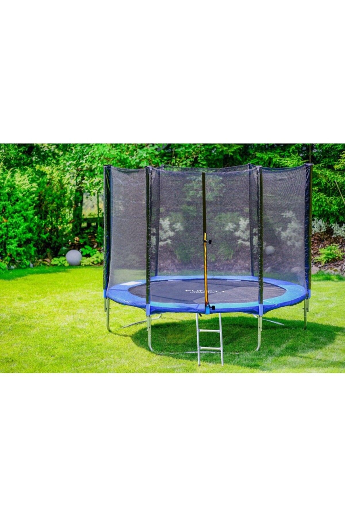 FUNFIT-Trampoline with net and access ladder, diameter 252 cm, maximum 120 kg, blue 7