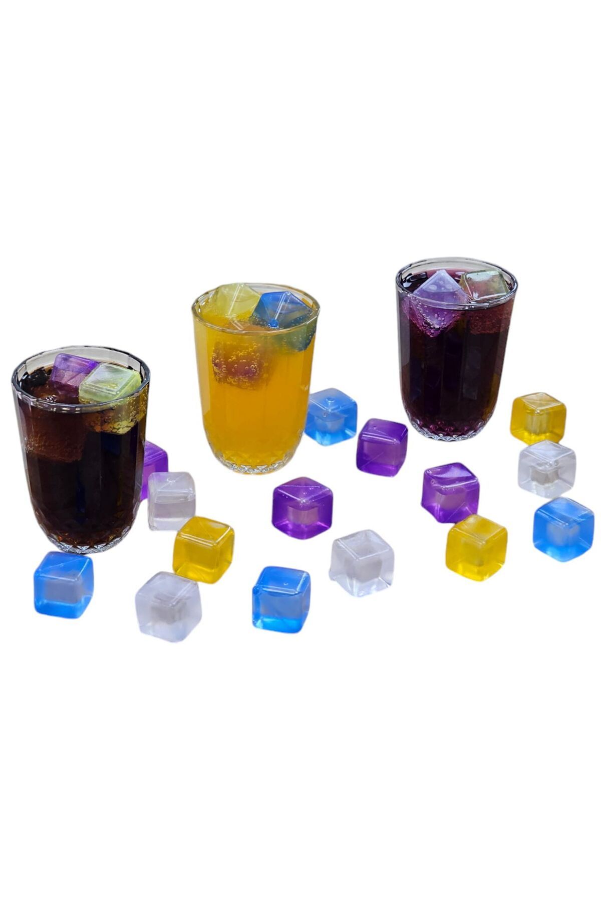 Bayev-Wenken 12'Li Colorful Ice Cube 3456 - Reusable Ballpoint Ice 3