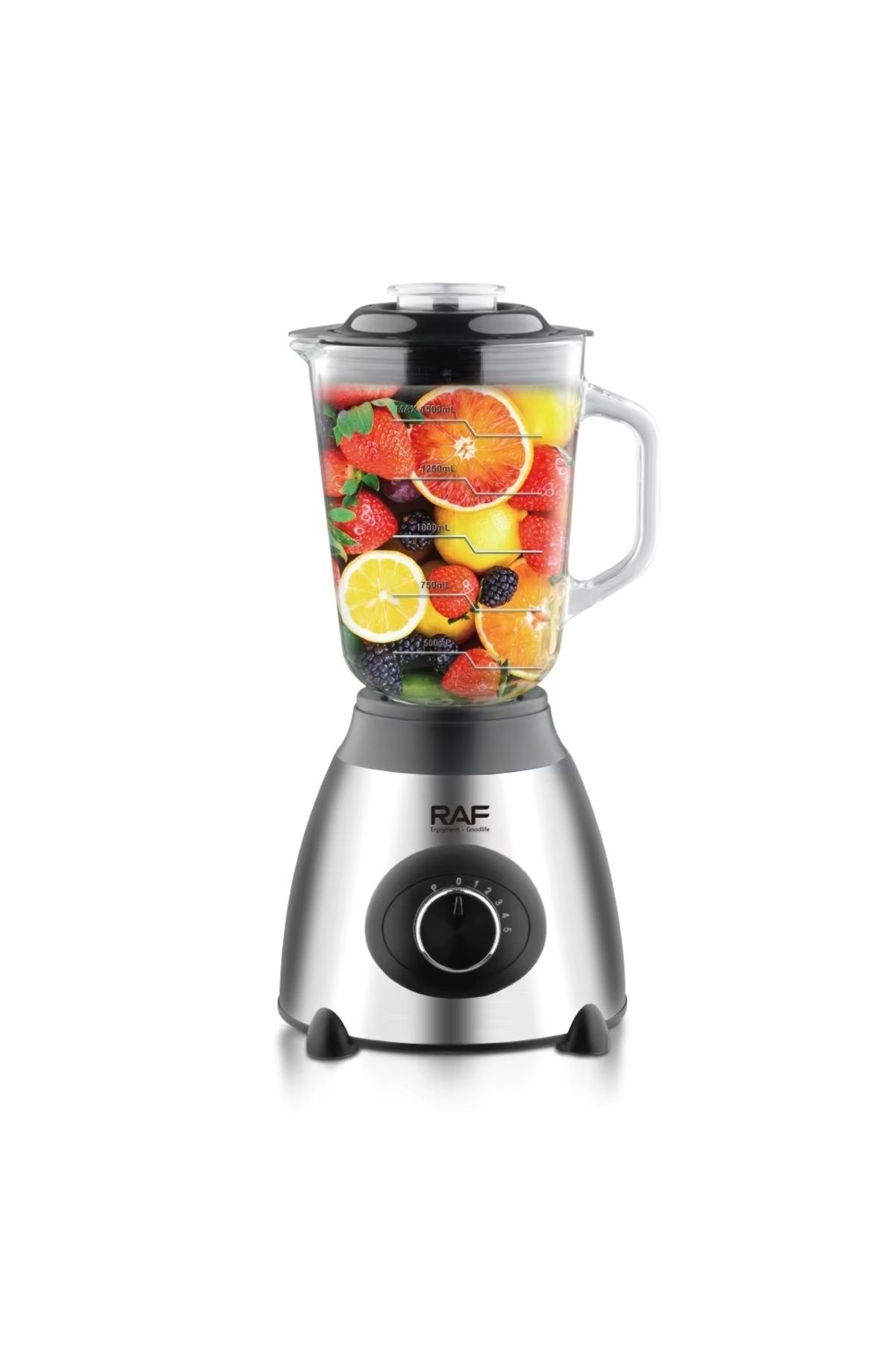 raf-Blender electric 3 în 1 R.2871, 1000W, recipient din sticlă de 1,5 l, bol din oțel inoxidabil, 2 viteze + Pulse 5