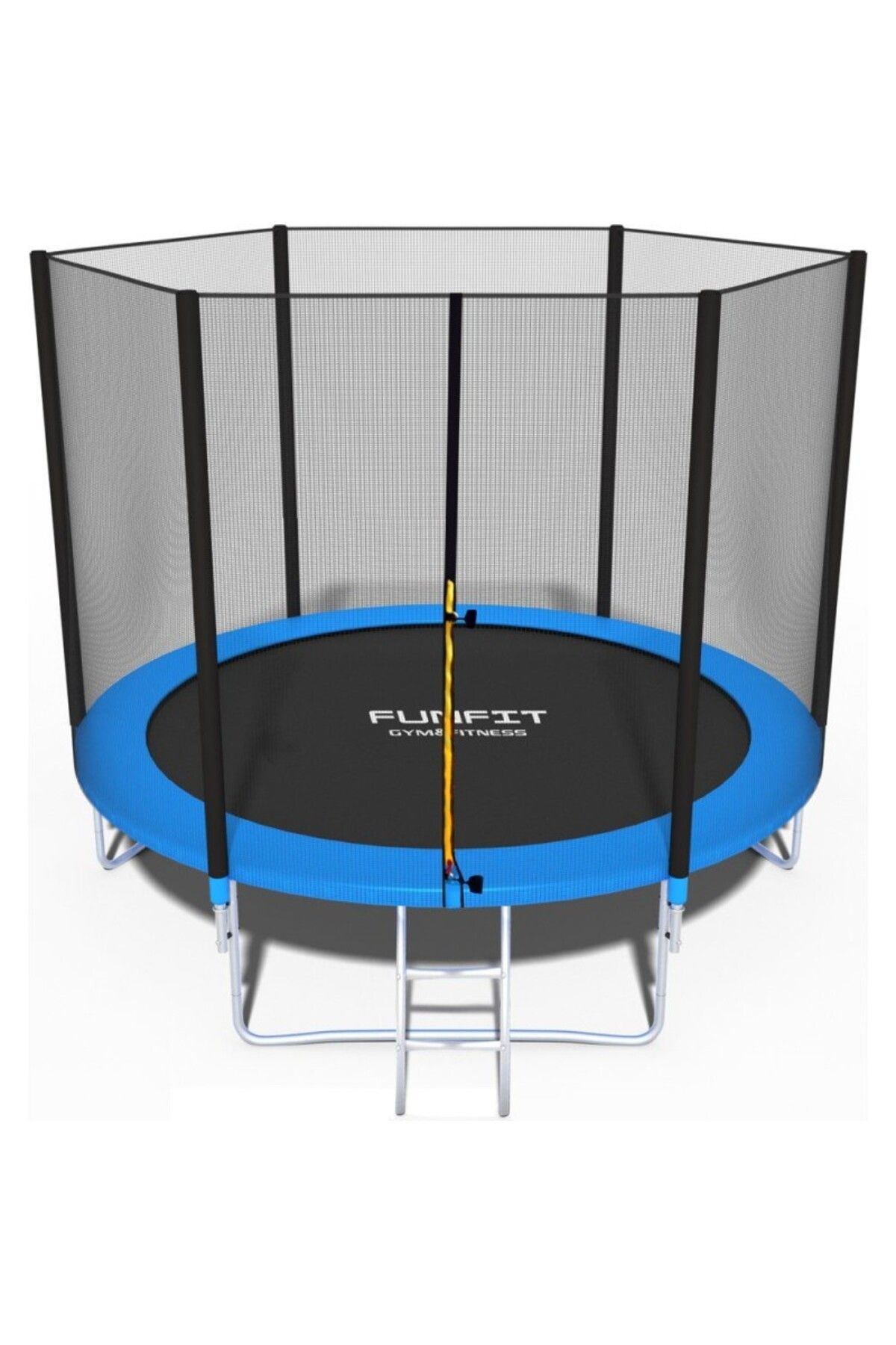 FUNFIT-Trampoline with net and access ladder, diameter 252 cm, maximum 120 kg, blue 2
