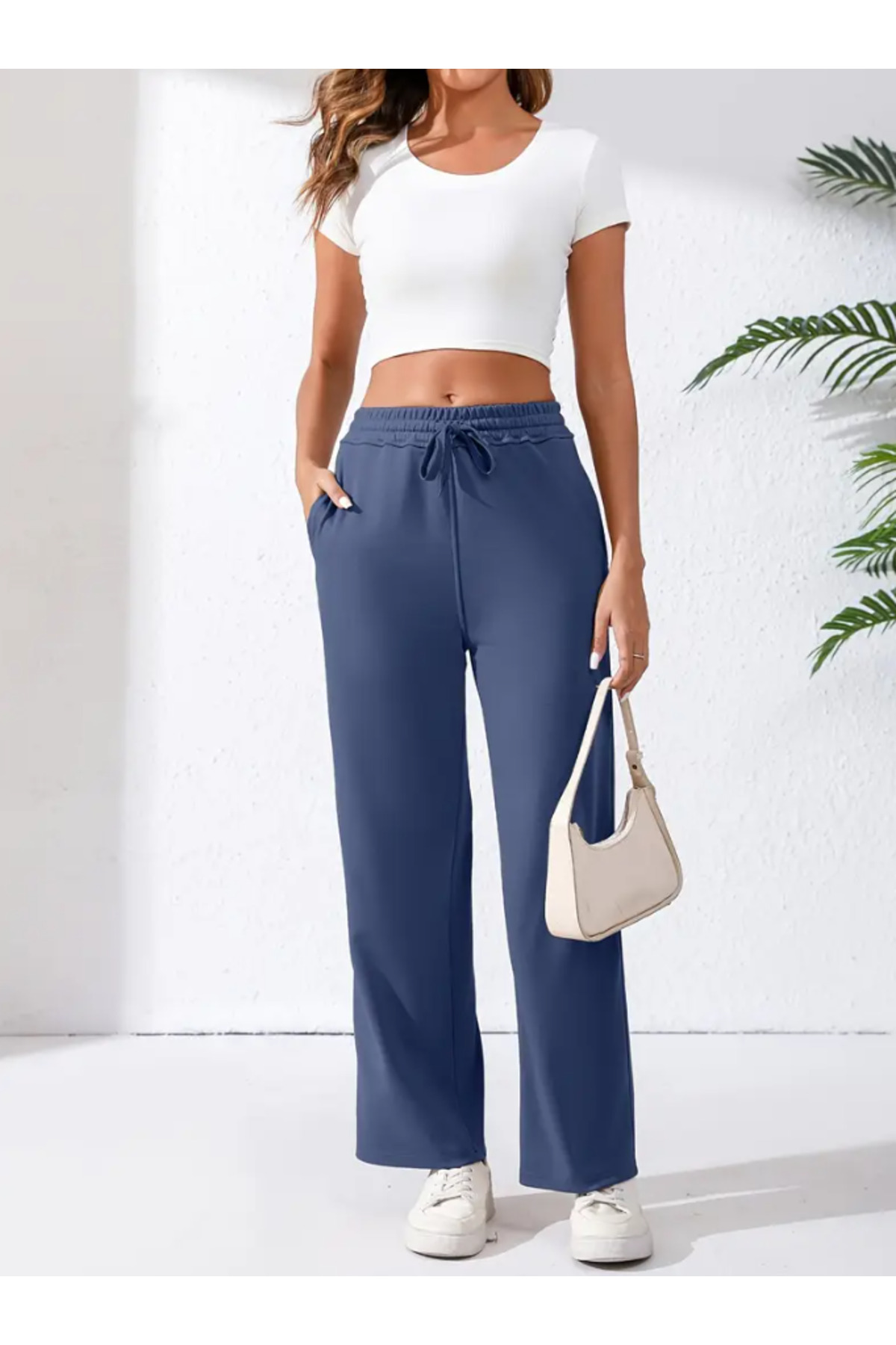 CAONNES  3 lü Siyah Gri Lacivert Büyük Beden Unisex Baggy Iki Iplik Oversize Eşofman - Görsel 4