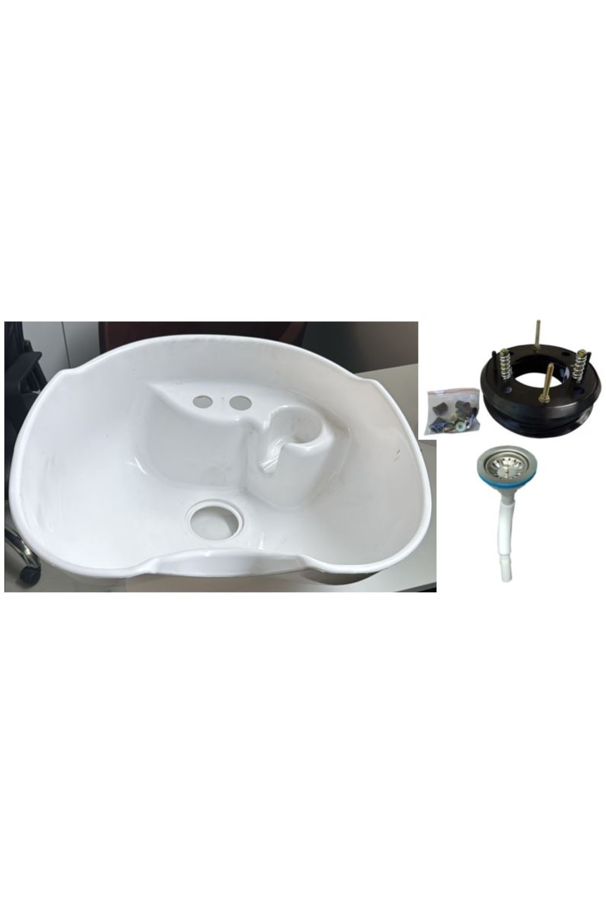 Viaypi Kuaför Saç Yıkama Plastik Lavabo Seti Mekanizma ve Sifon Dahil Full Set