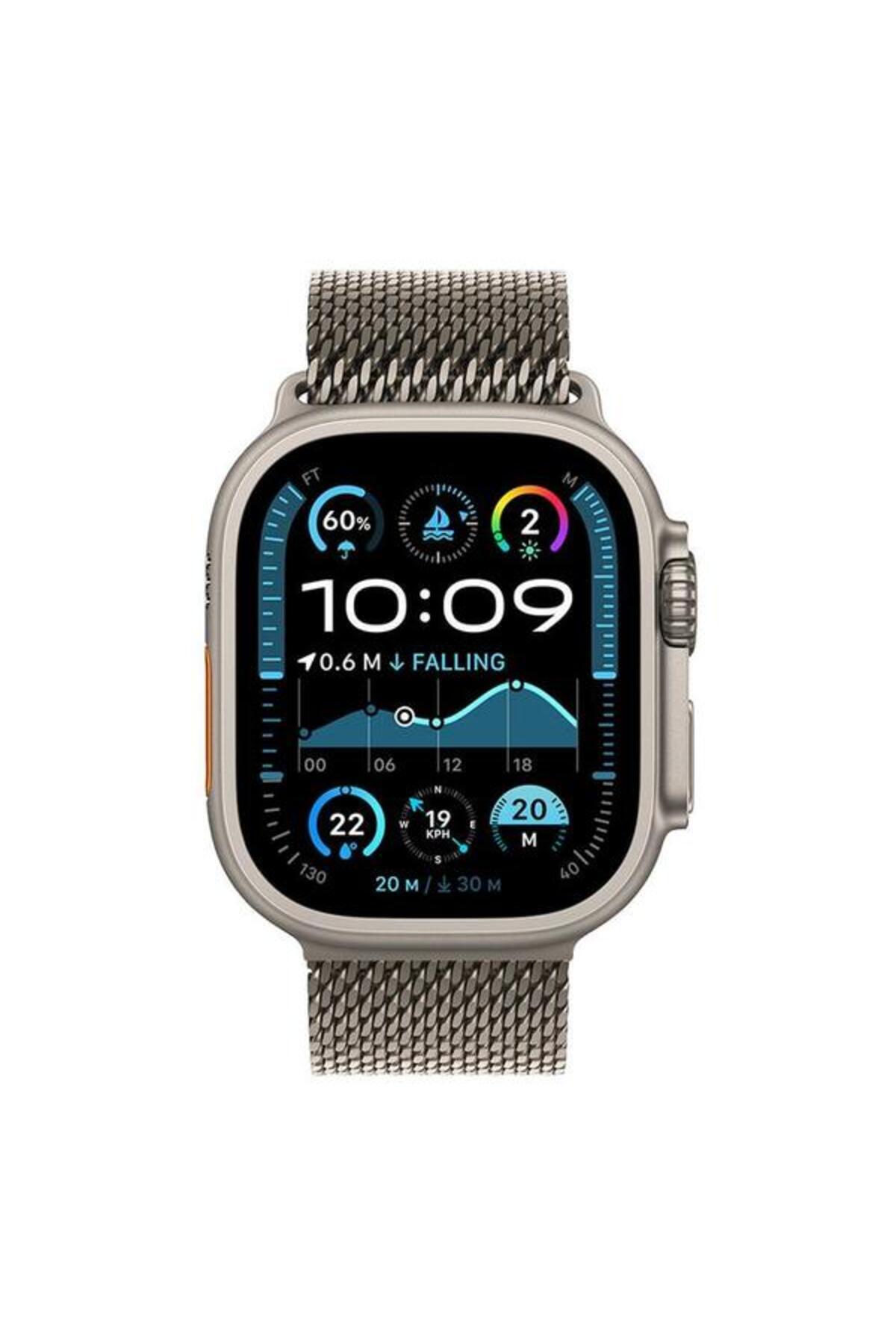 Apple-Smartwatch Watch Ultra 2 GPS + Cellular, 49mm Titanium Case with Milanese Loop, Medium (Argint 2
