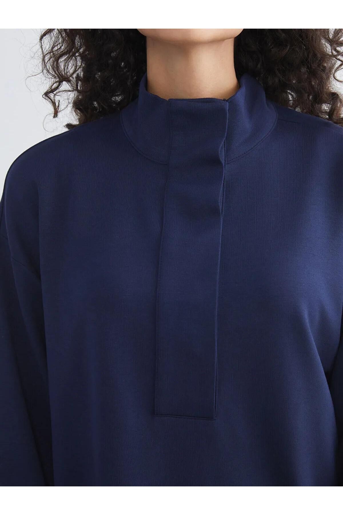 LC Waikiki-LCW Modest Guler Stand Oversize Femei Hanorac Tunica (W5) 3