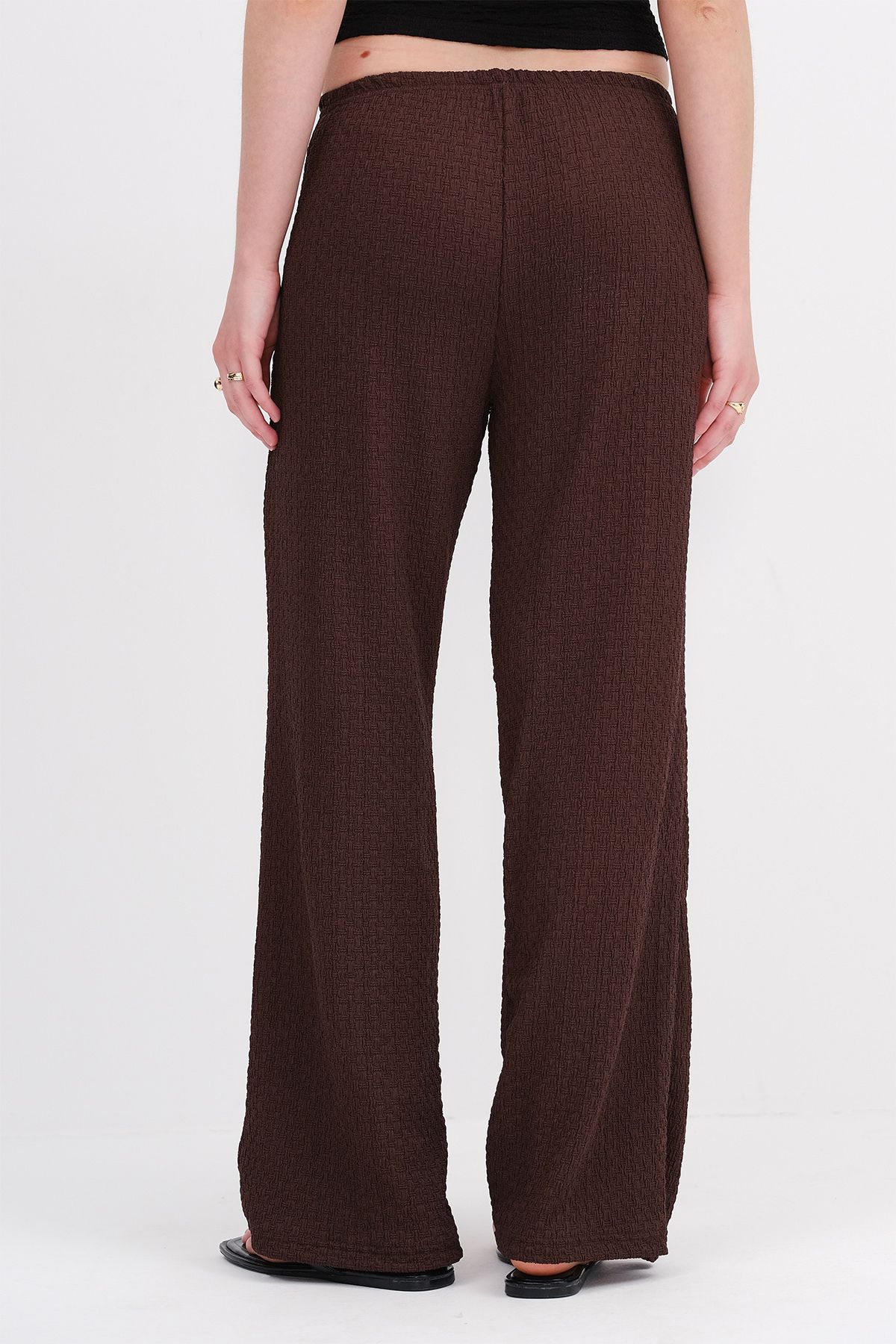 Addax-Textured Trousers with Elastic Waist Pn0546-L6 5