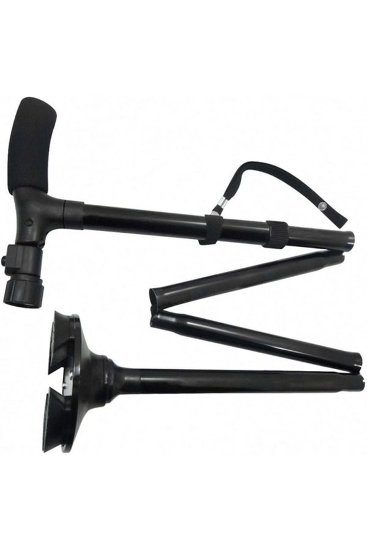 FOXMAG24-telescopic walking stick for flashlight support, foldable, 4-point base, portable, black 1