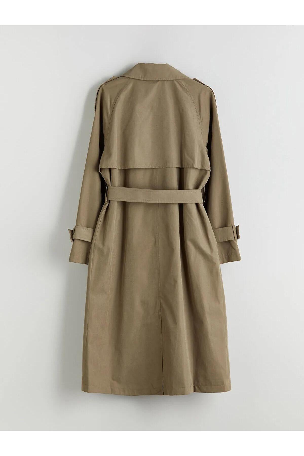LC Waikiki-Trench oversize pentru femei LCW Modest cu guler dublu (W5) 8