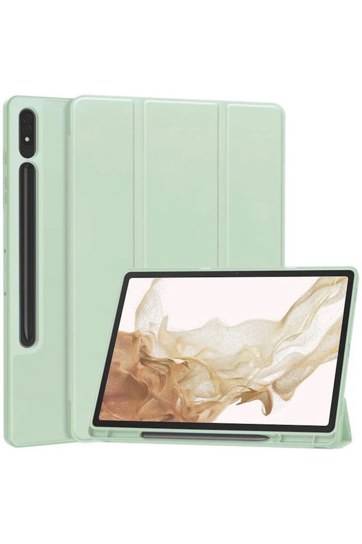 Rao-Tablet cover compatible with Samsung Galaxy Tab S7 Plus/S8 Plus, Flex Trifold, F53, TPU, Matcha Inte 2