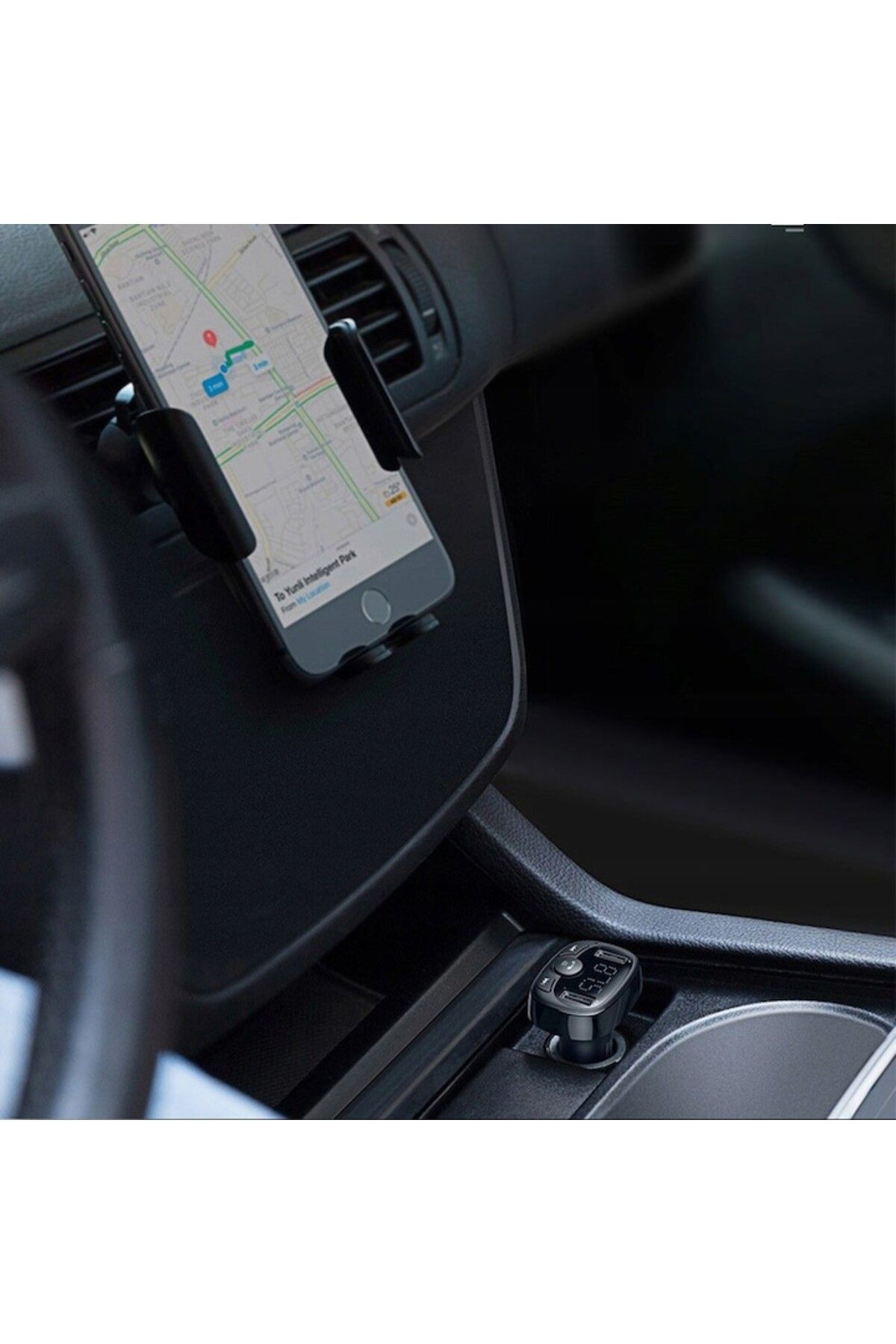 Evolium-Încărcător auto cu modulator FM 2xUSB, 3.4A, E23, negru 3